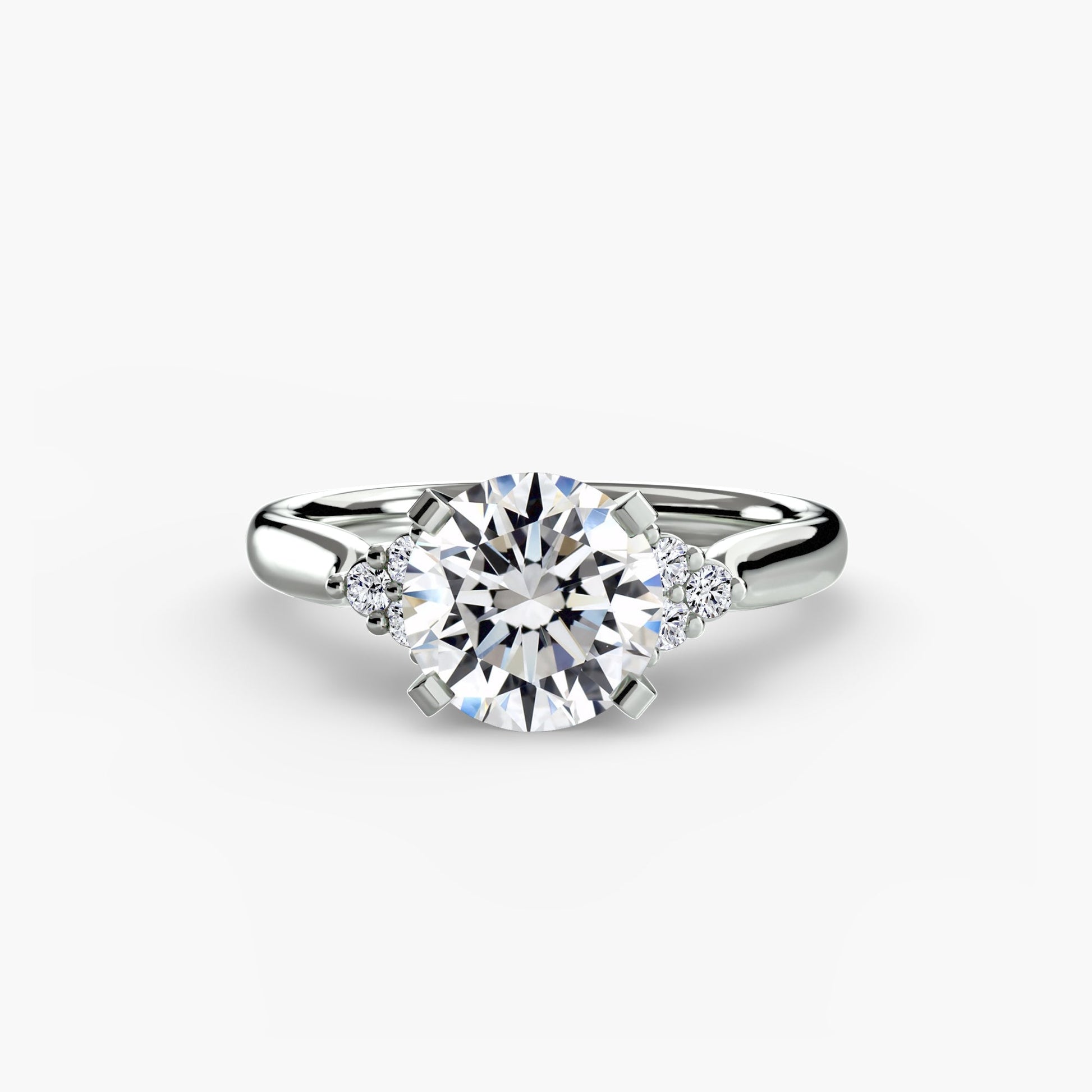 Solitaire with Cluster Shoulders 2 - Prestige Stones