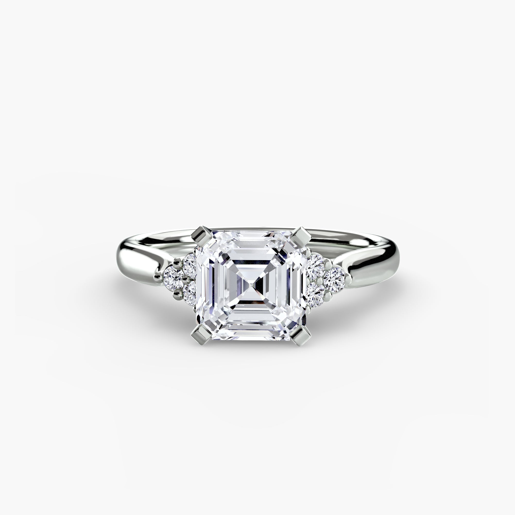 Solitaire with Cluster Shoulders 2 - Prestige Stones