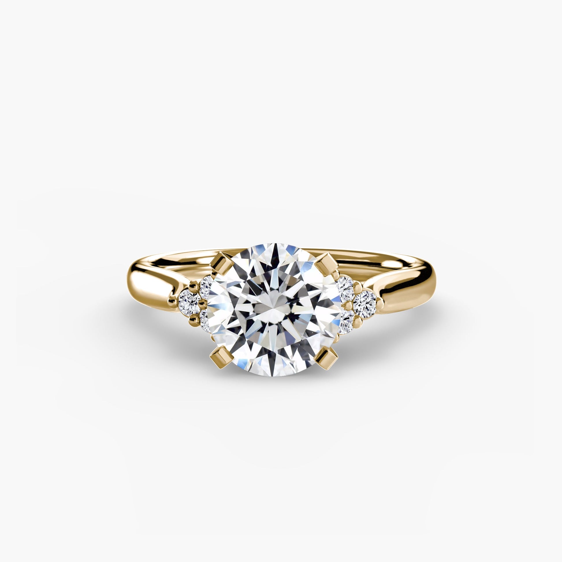 Solitaire with Cluster Shoulders 2 - Prestige Stones