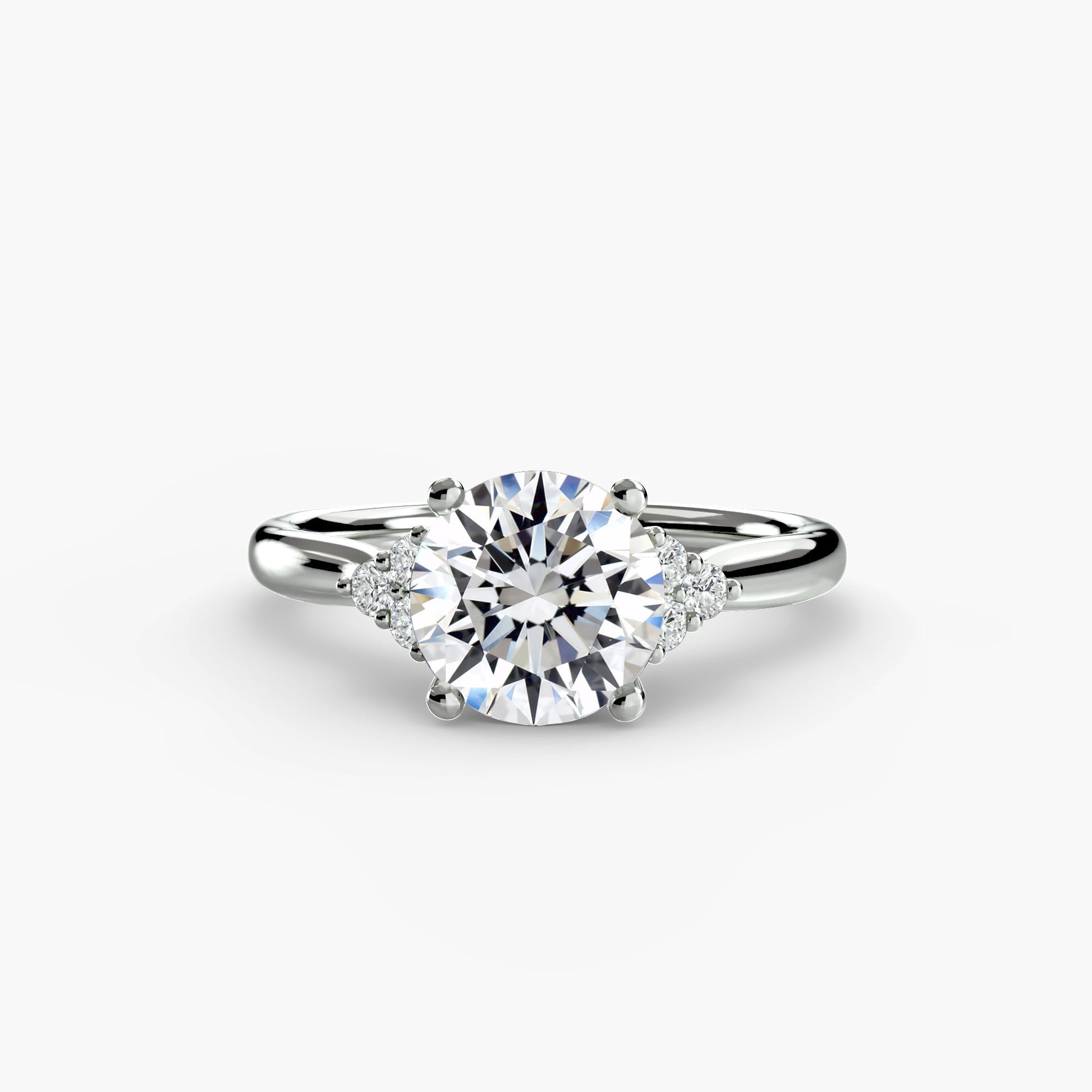 Solitaire with Cluster Shoulders - Prestige Stones