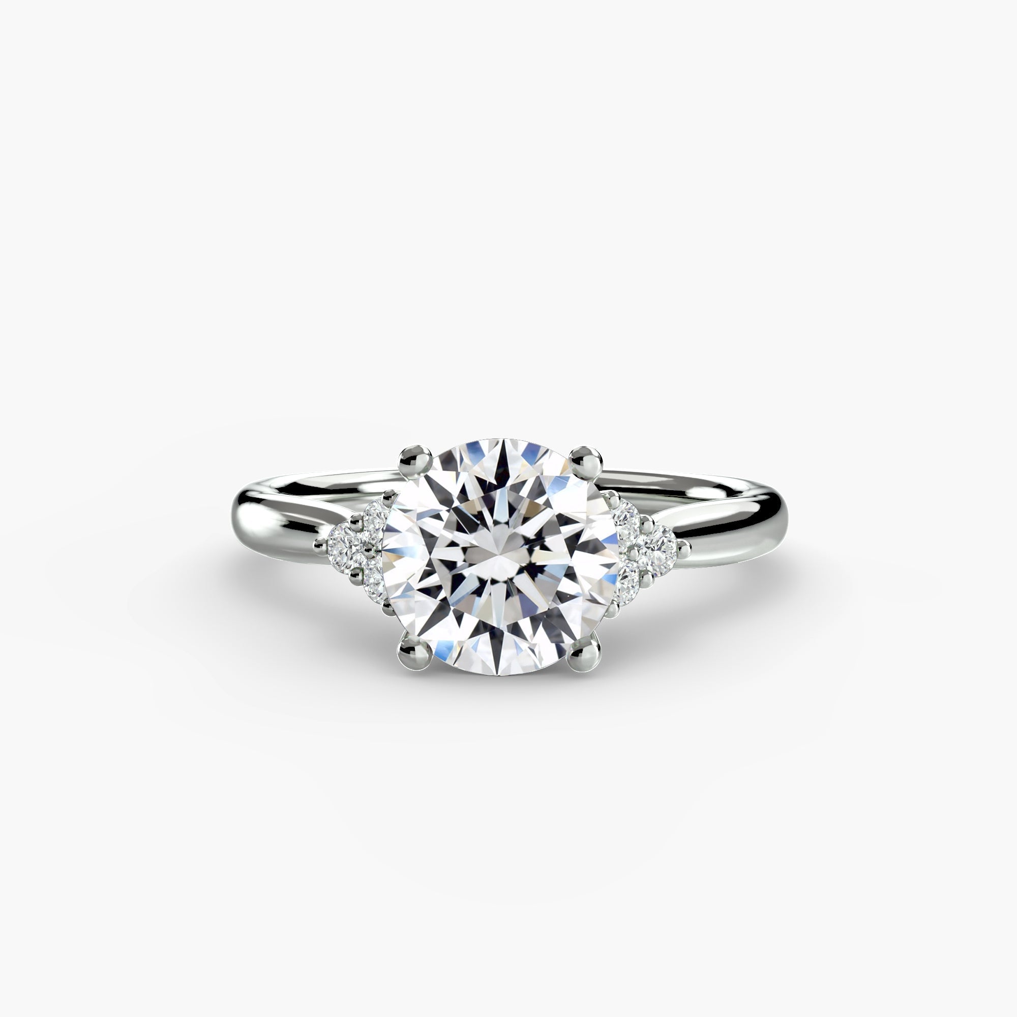 Solitaire with Cluster Shoulders - Prestige Stones