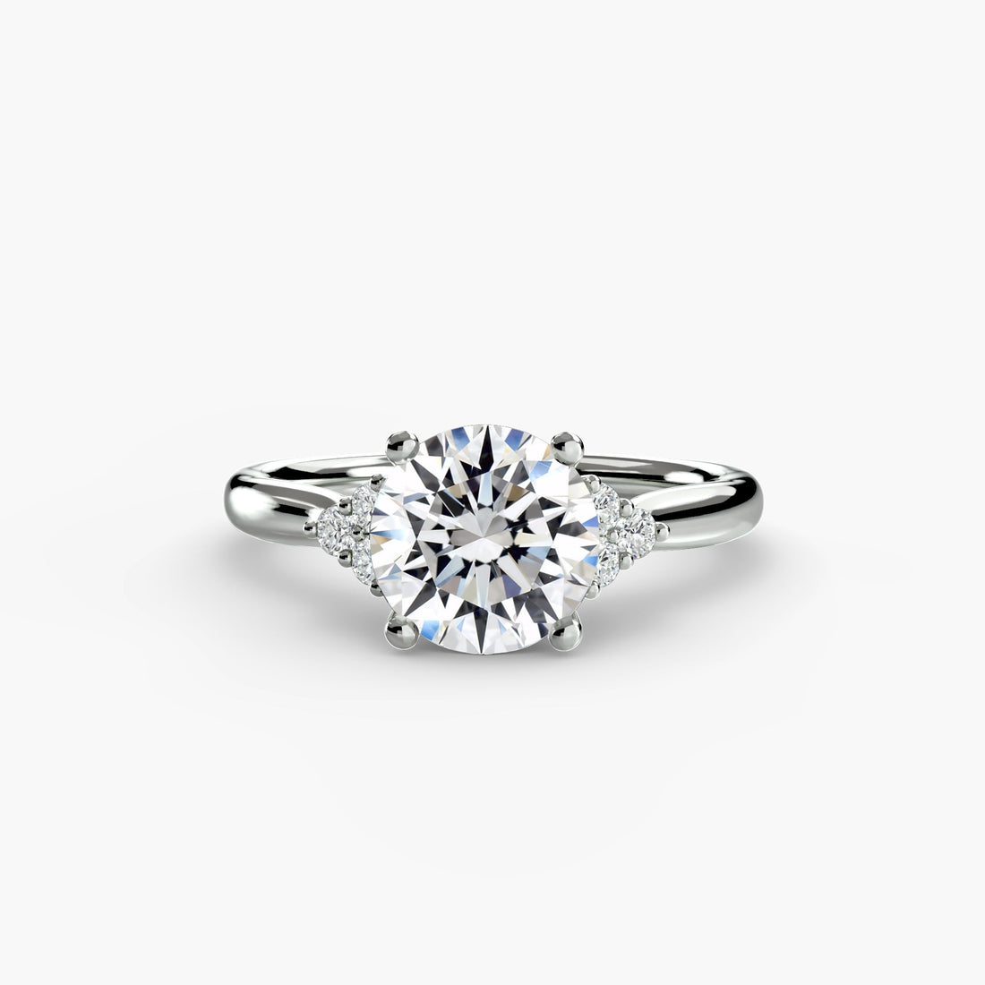 Solitaire with Cluster Shoulders - Prestige Stones