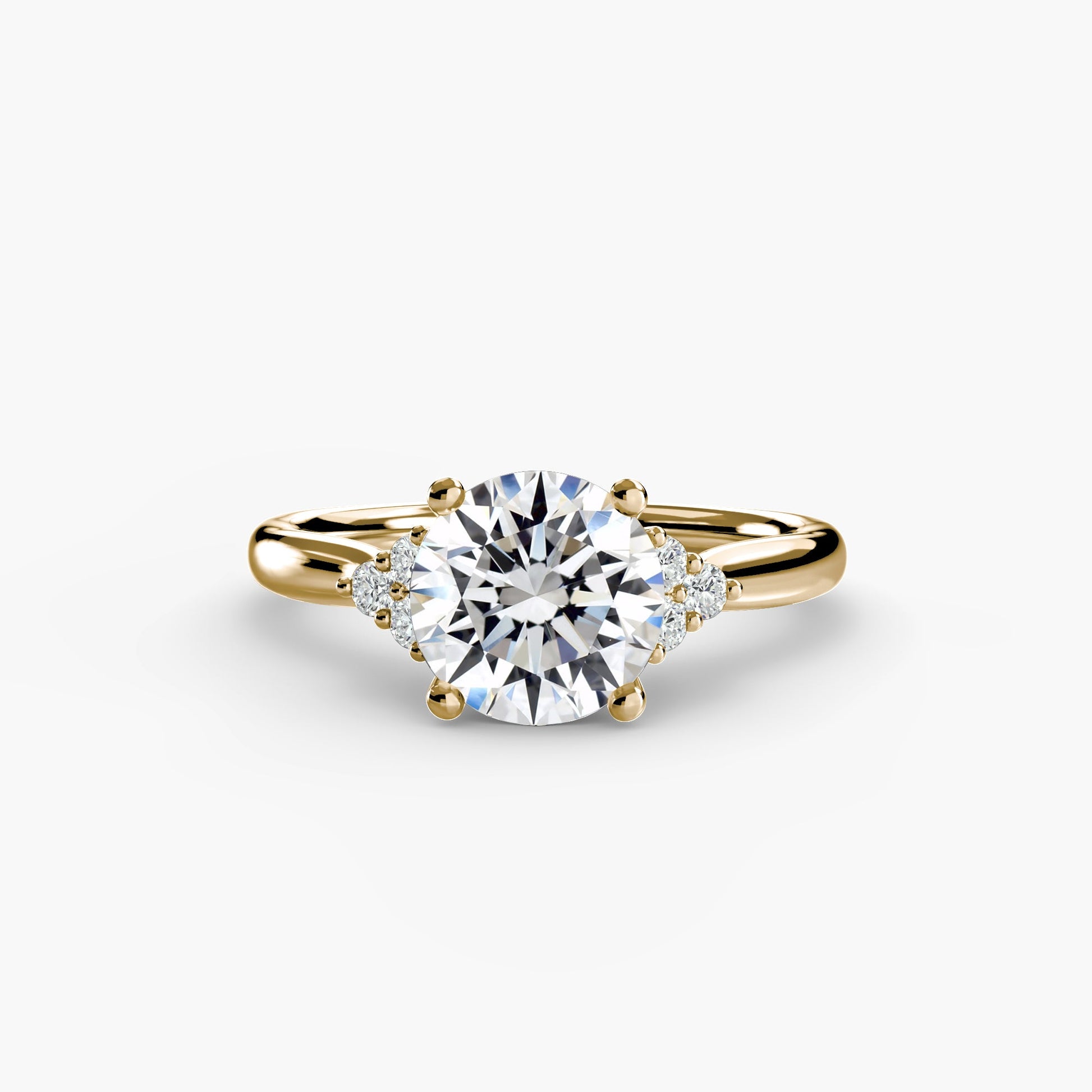 Solitaire with Cluster Shoulders - Prestige Stones