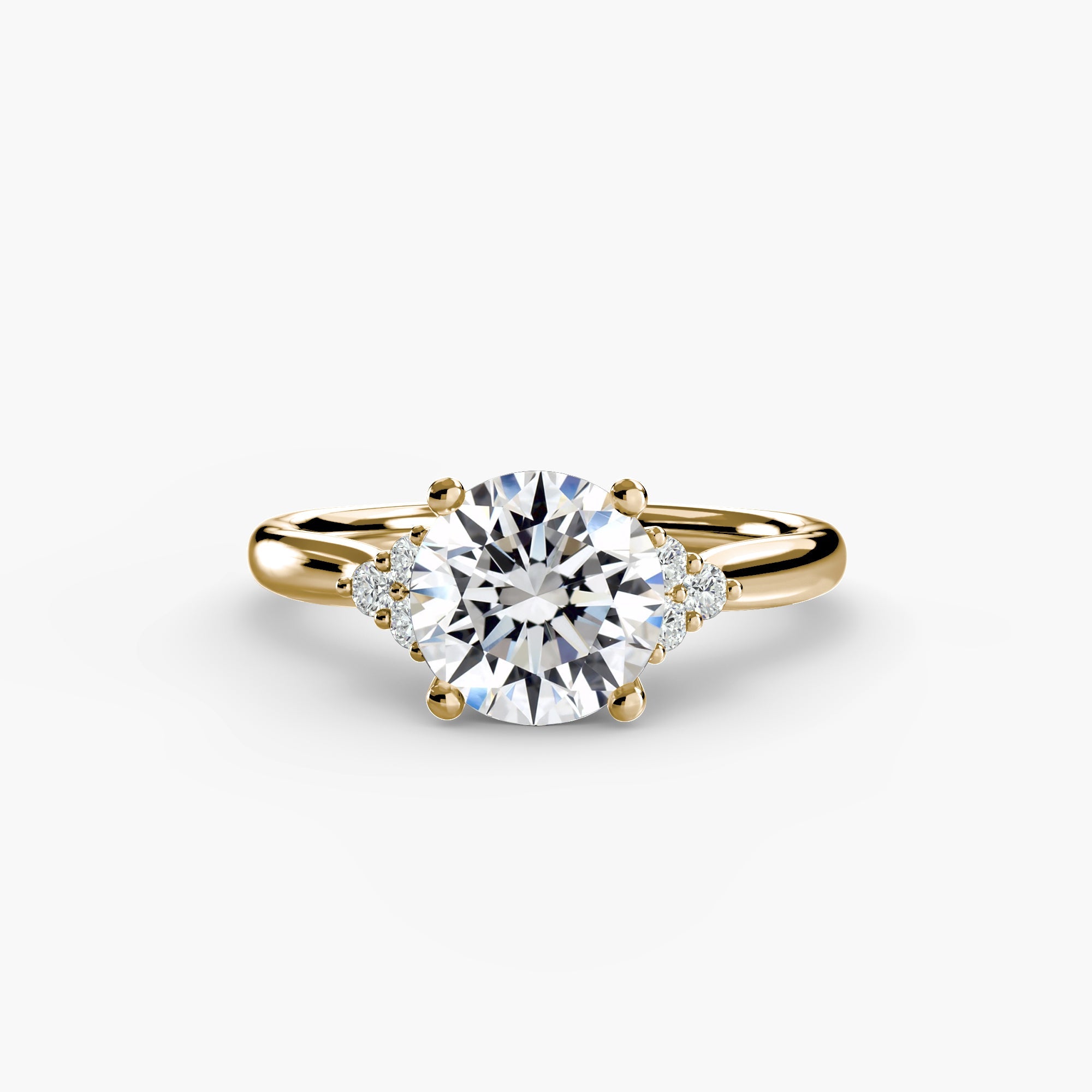 Solitaire with Cluster Shoulders - Prestige Stones