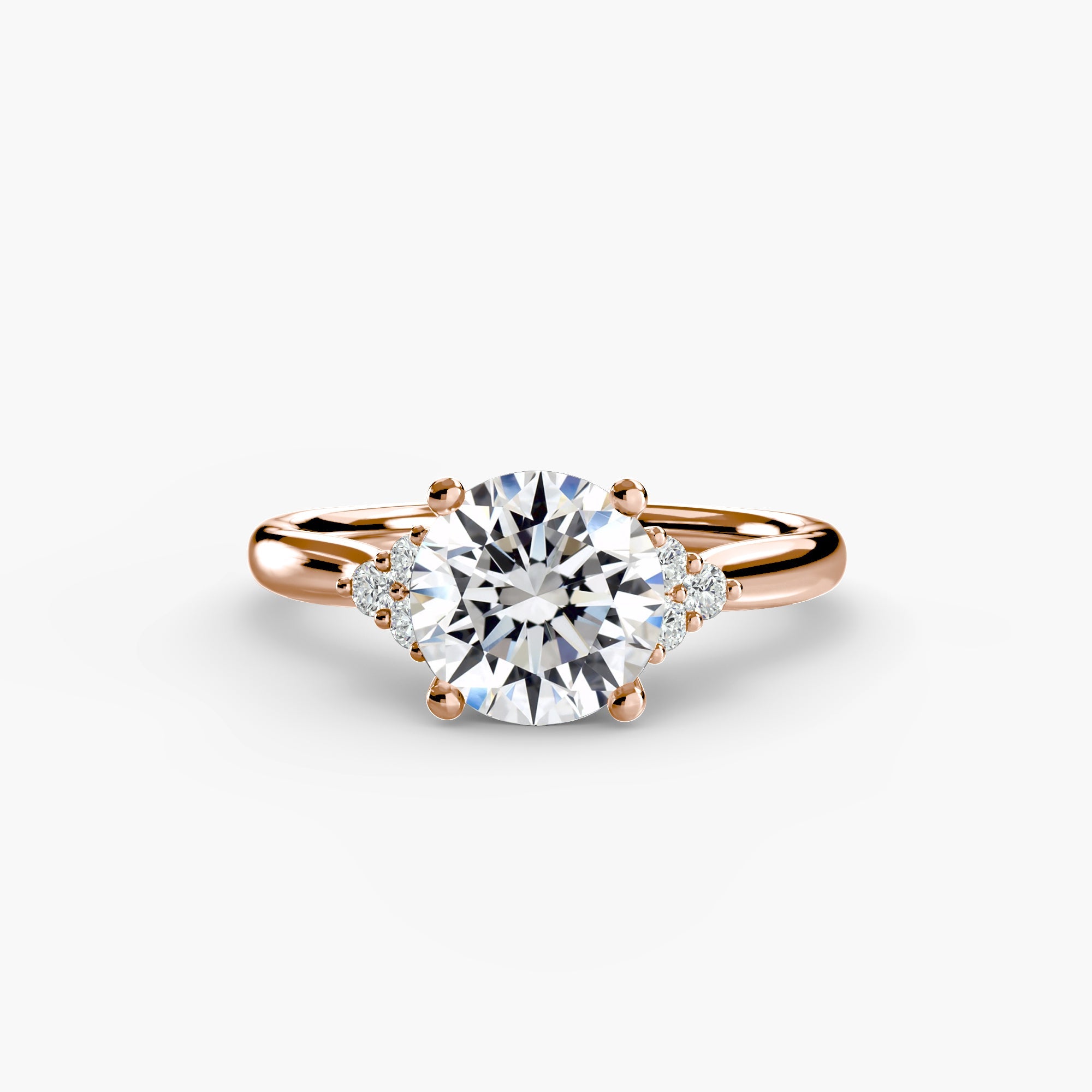 Solitaire with Cluster Shoulders - Prestige Stones