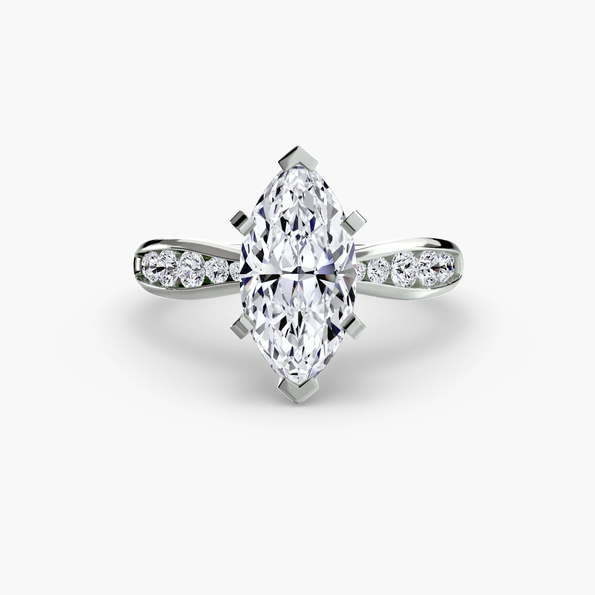 Solitaire with Pavé 3 - Prestige Stones