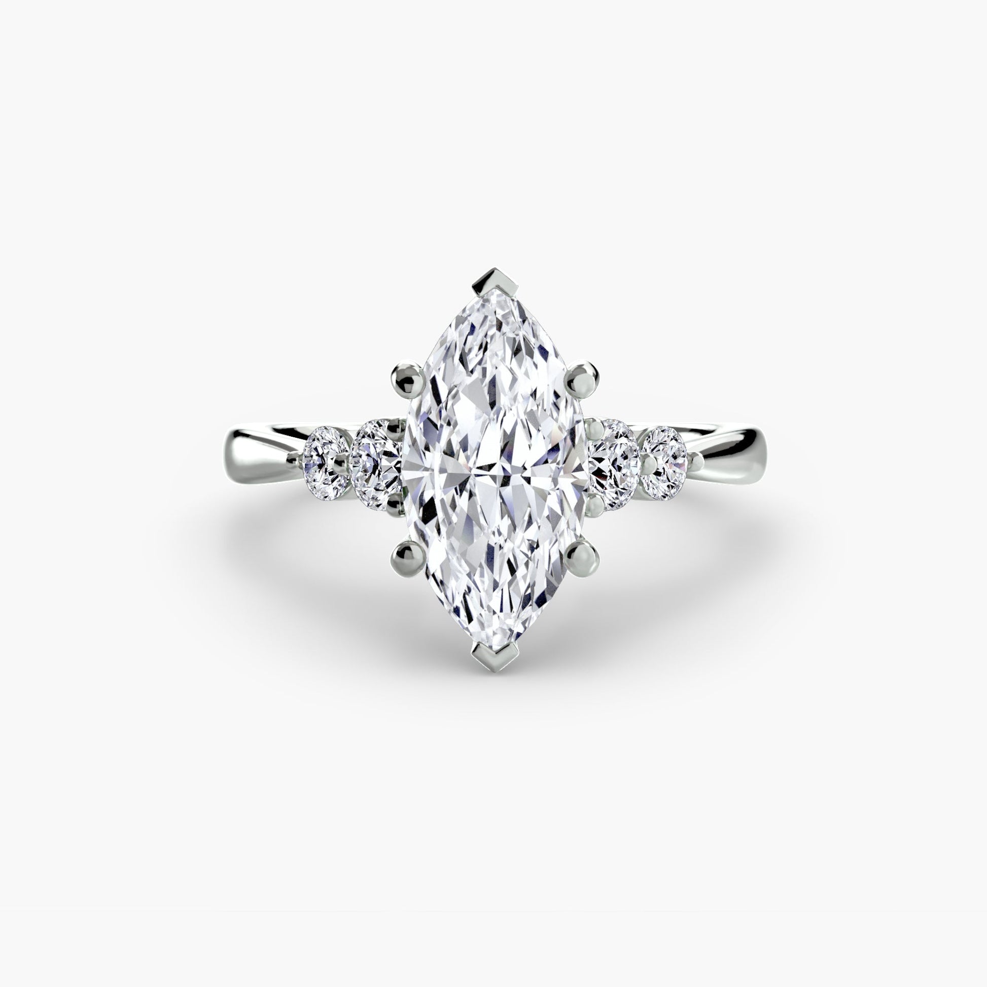 Solitaire with Shoulder Accents 2 - Prestige Stones