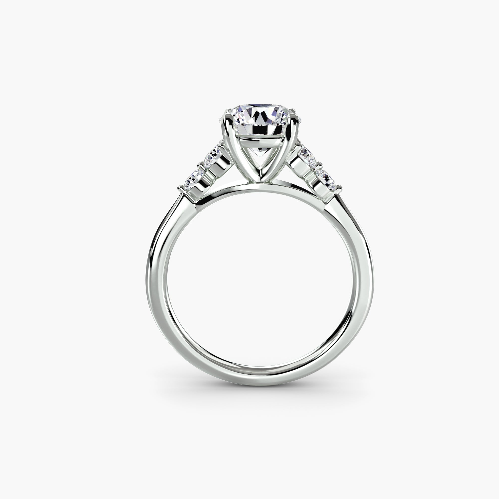Solitaire with Shoulder Accents 2 - Prestige Stones