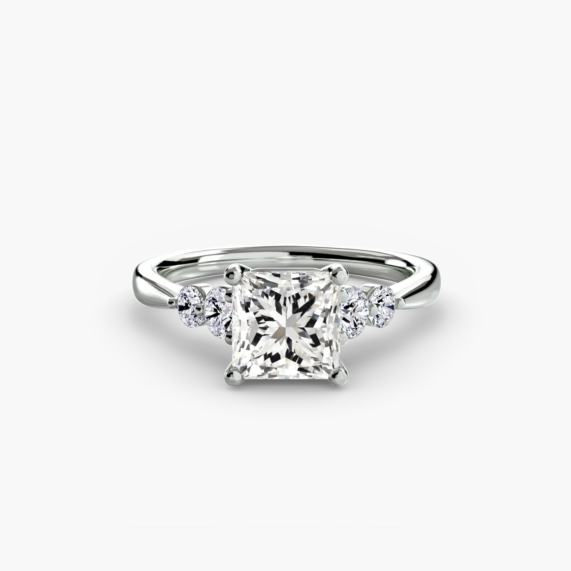 Solitaire with Shoulder Accents 2 - Prestige Stones