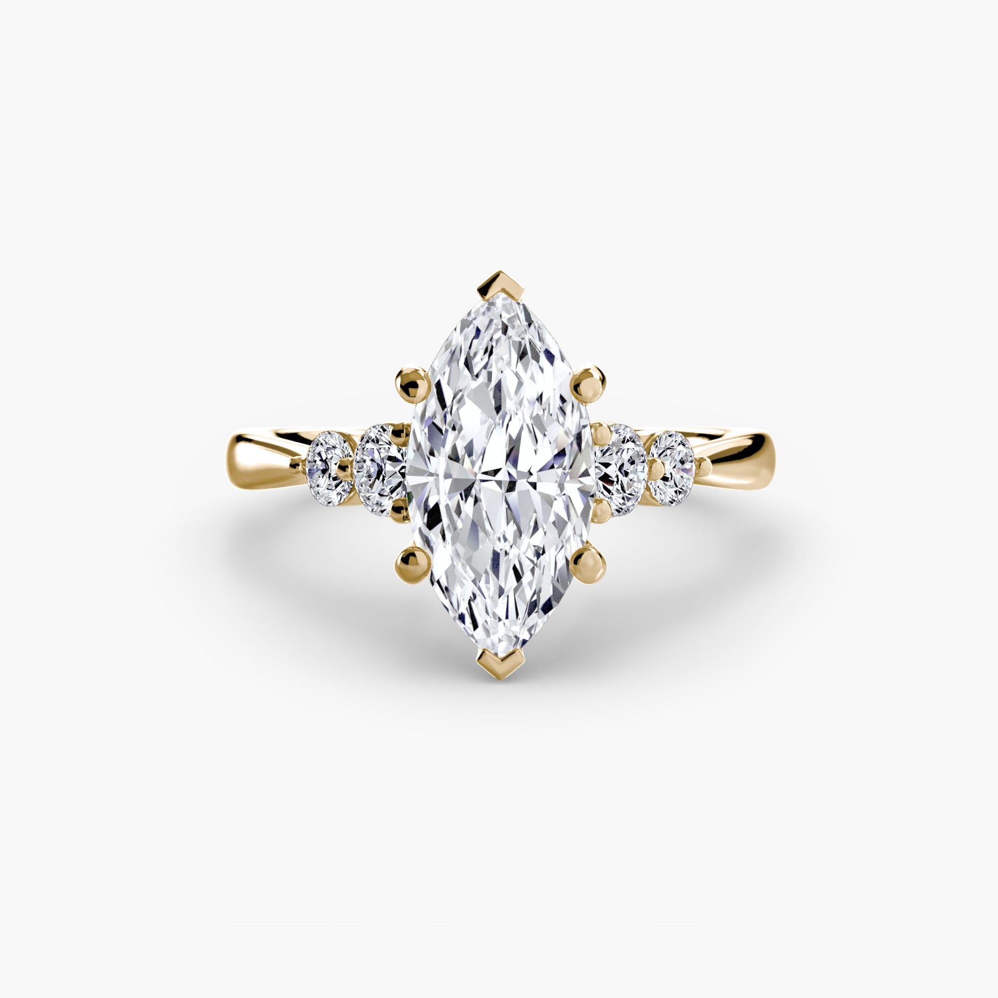 Solitaire with Shoulder Accents 2 - Prestige Stones