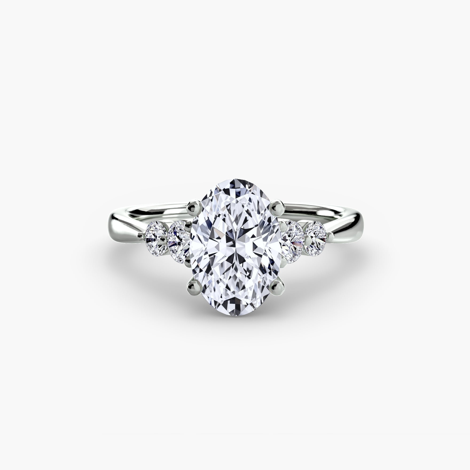 Solitaire with Shoulder Accents 2 - Prestige Stones