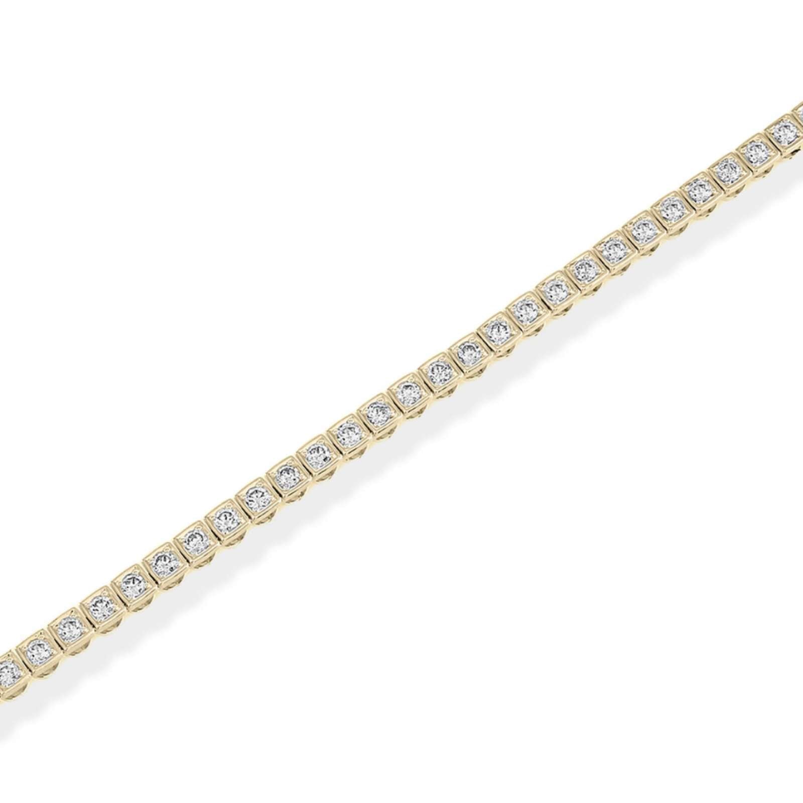 Square style setting diamond tennis bracelet set with natural diamonds - Custom Made - Prestige Stones