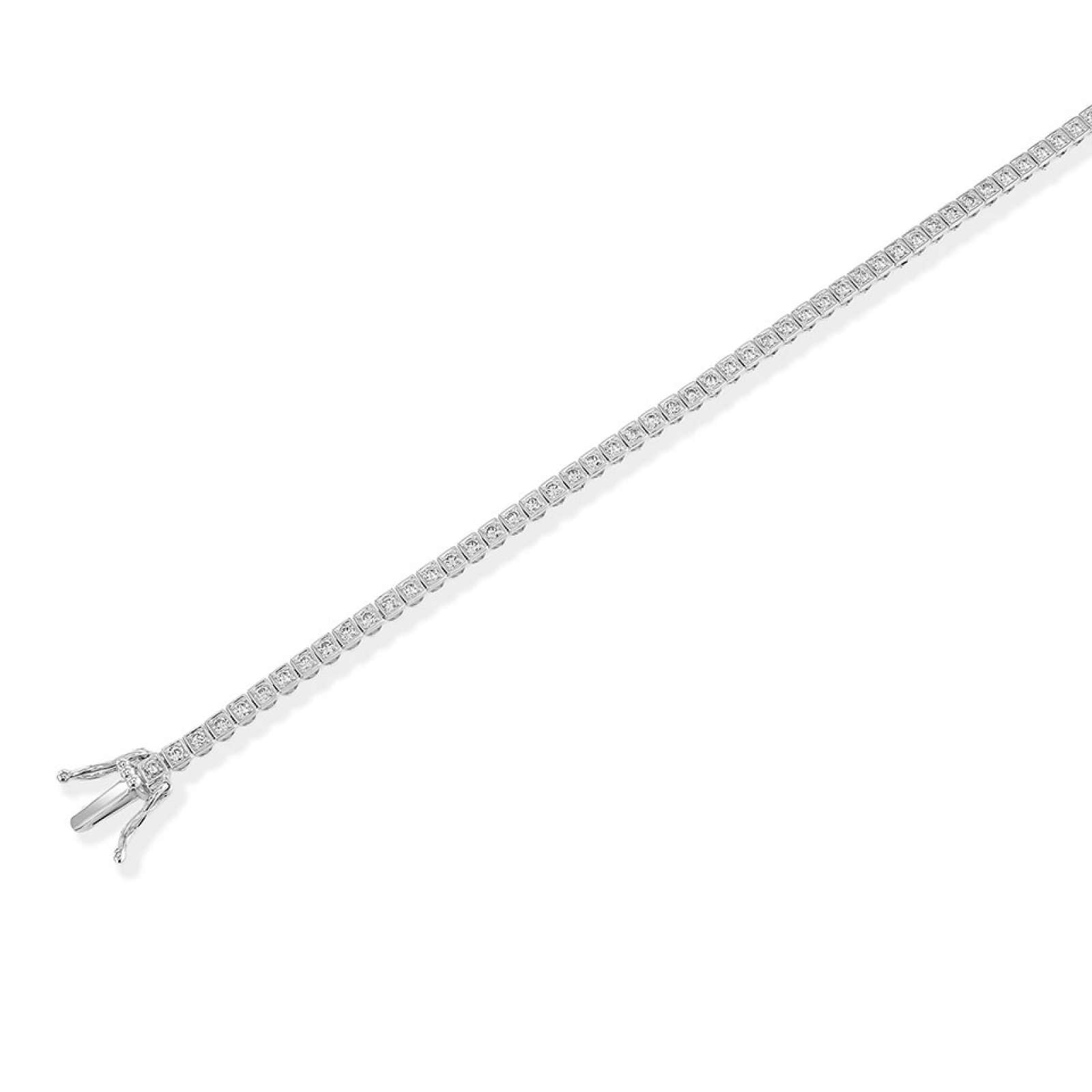 Square style setting diamond tennis bracelet set with natural diamonds - Custom Made - Prestige Stones