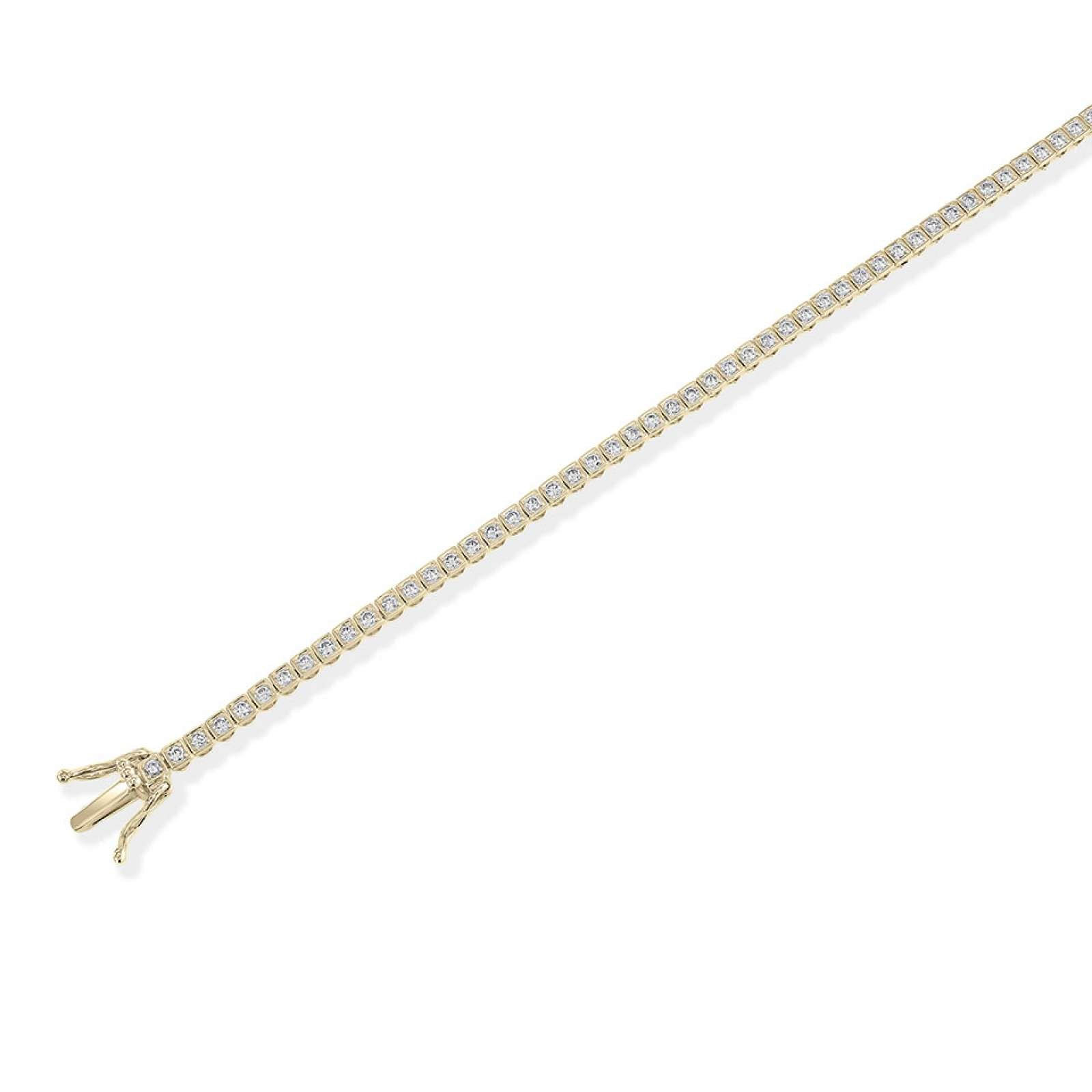 Square style setting diamond tennis bracelet set with natural diamonds - Custom Made - Prestige Stones