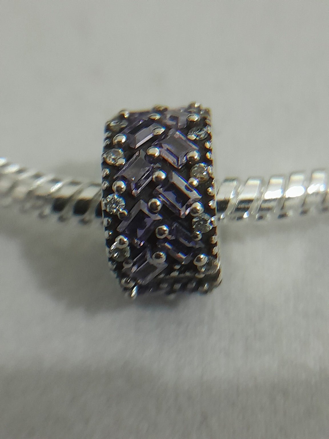 Sterling Silver Purple Baguette Sparkle Bracelet - Prestige Stones