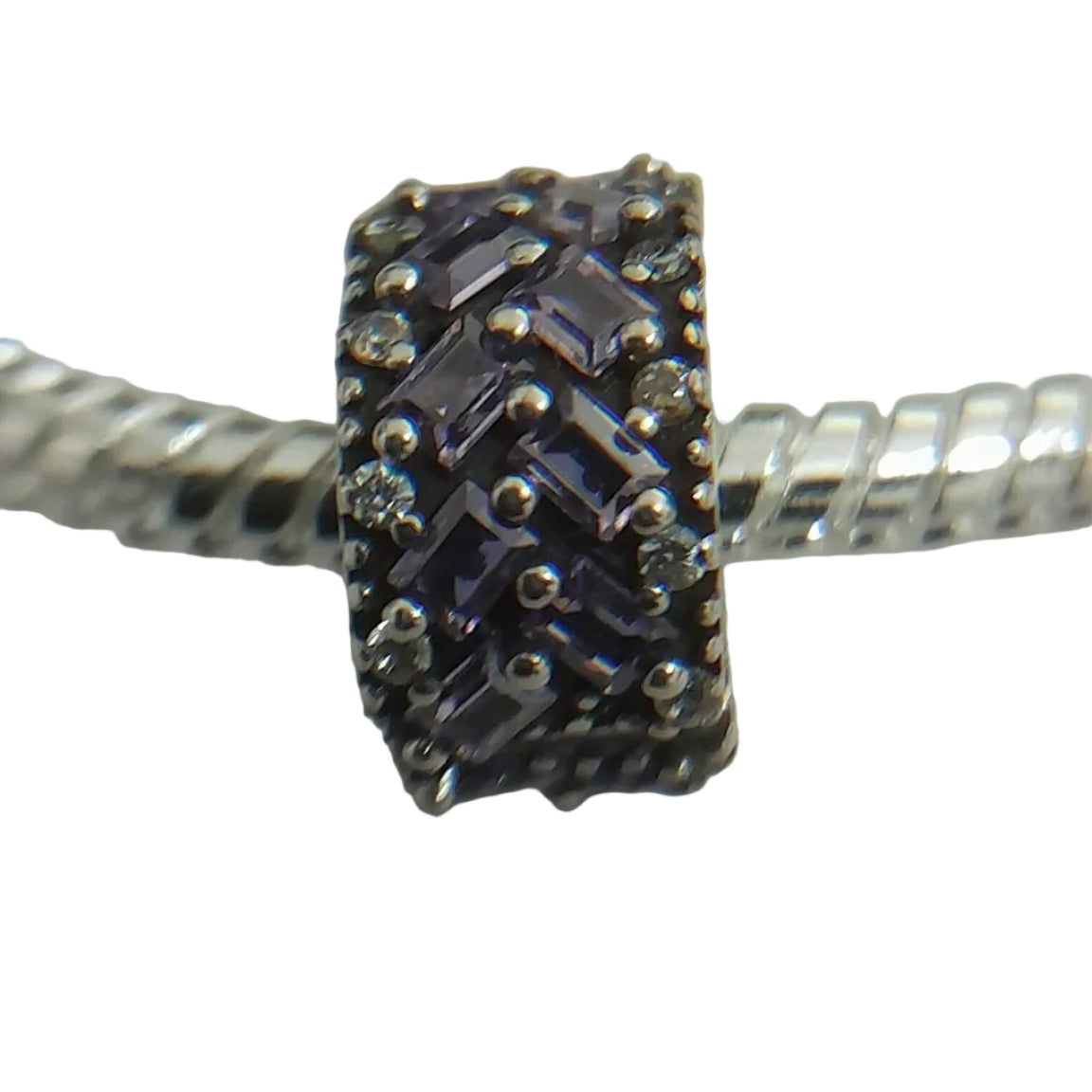 Sterling Silver Purple Baguette Sparkle Bracelet - Prestige Stones