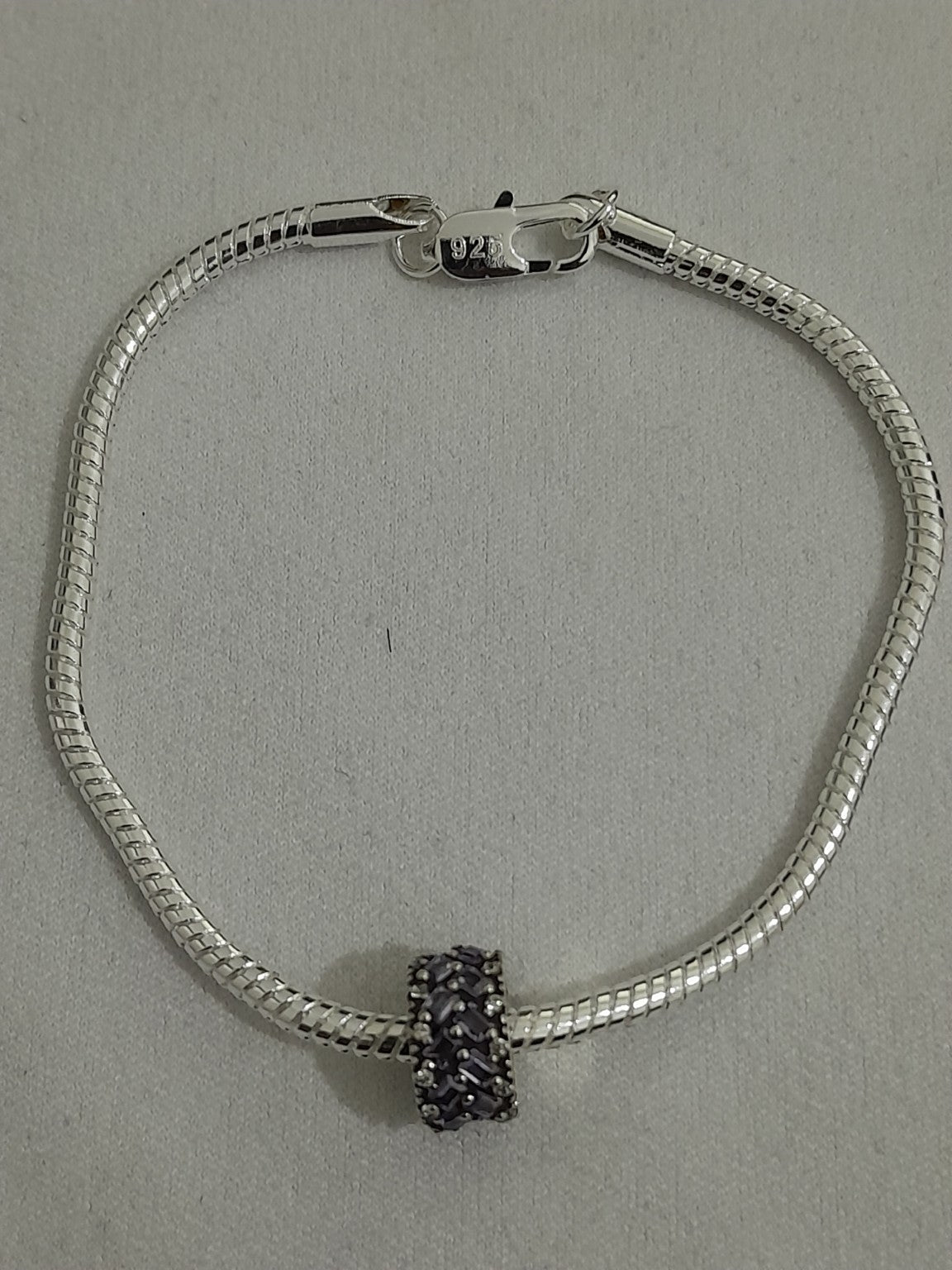 Sterling Silver Purple Baguette Sparkle Bracelet - Prestige Stones