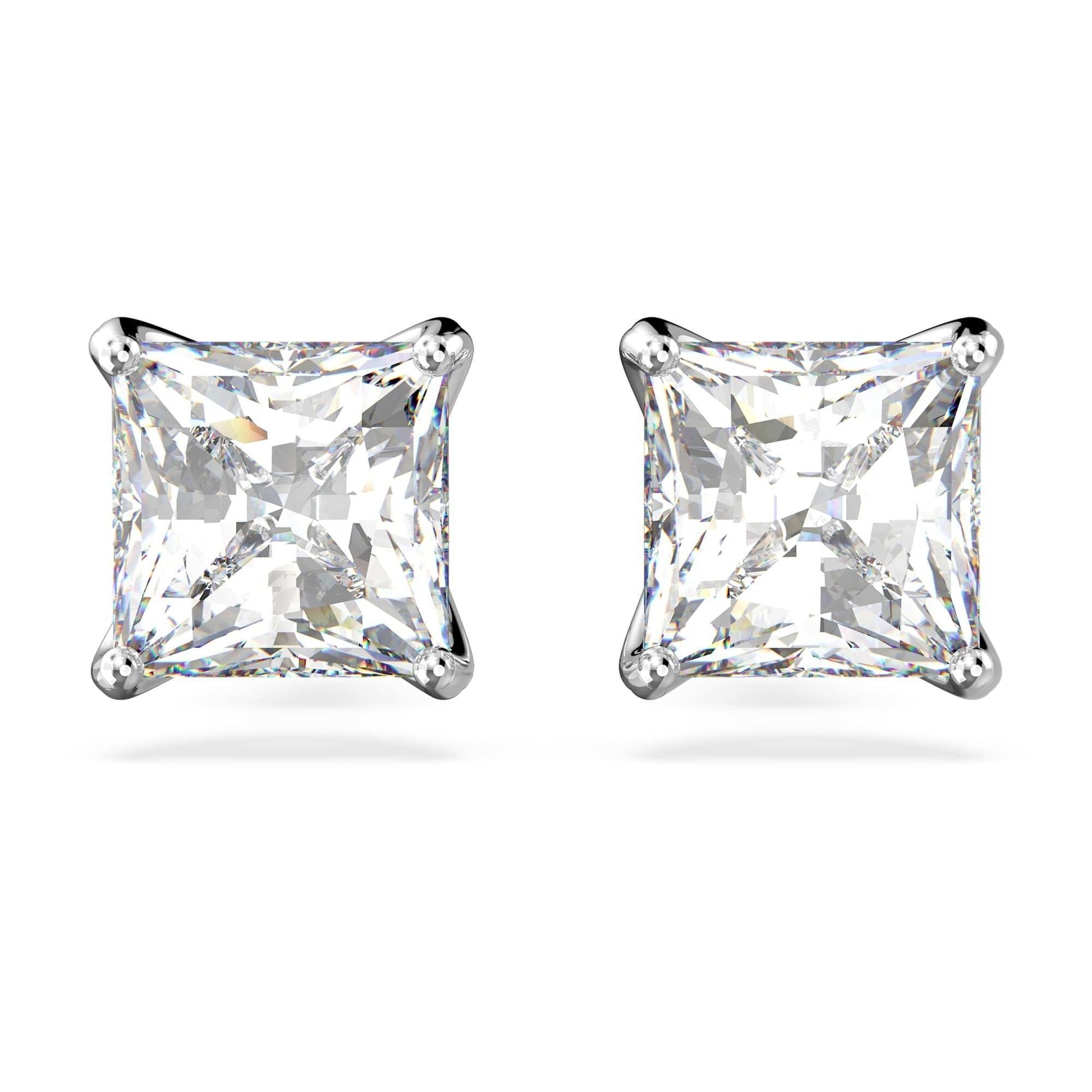 Swarovski Stilla Attract Rhodium Plated And Zirconia Studd Earrings 5430365 For Women - Prestige Stones