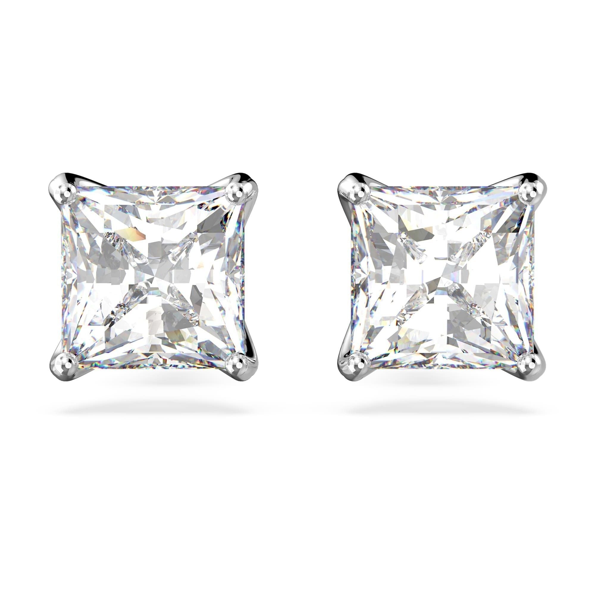 Swarovski Stilla Attract Rhodium Plated And Zirconia Studd Earrings 5430365 For Women - Prestige Stones
