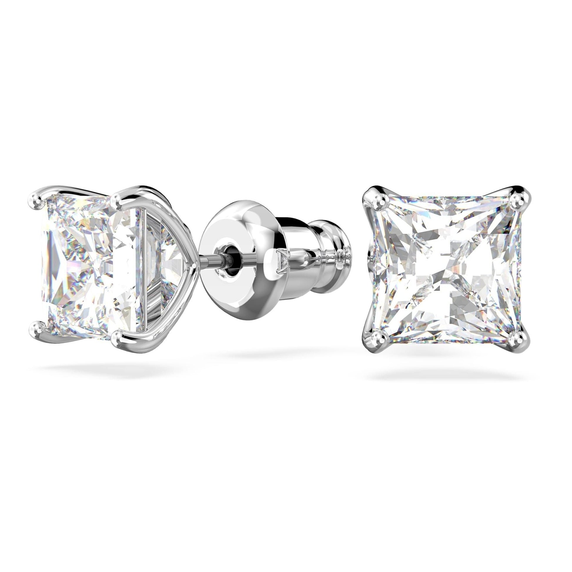 Swarovski Stilla Attract Rhodium Plated And Zirconia Studd Earrings 5430365 For Women - Prestige Stones