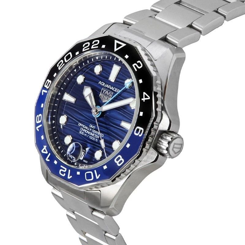 TAG Heuer Aquaracer Professional GMT Stainless Steel Blue Dial Automatic Diver's WBP5114.BA0013 300M Men's Watch - Prestige Stones