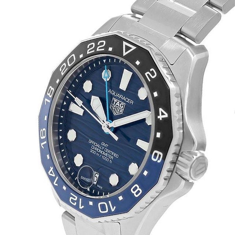 TAG Heuer Aquaracer Professional GMT Stainless Steel Blue Dial Automatic Diver's WBP5114.BA0013 300M Men's Watch - Prestige Stones