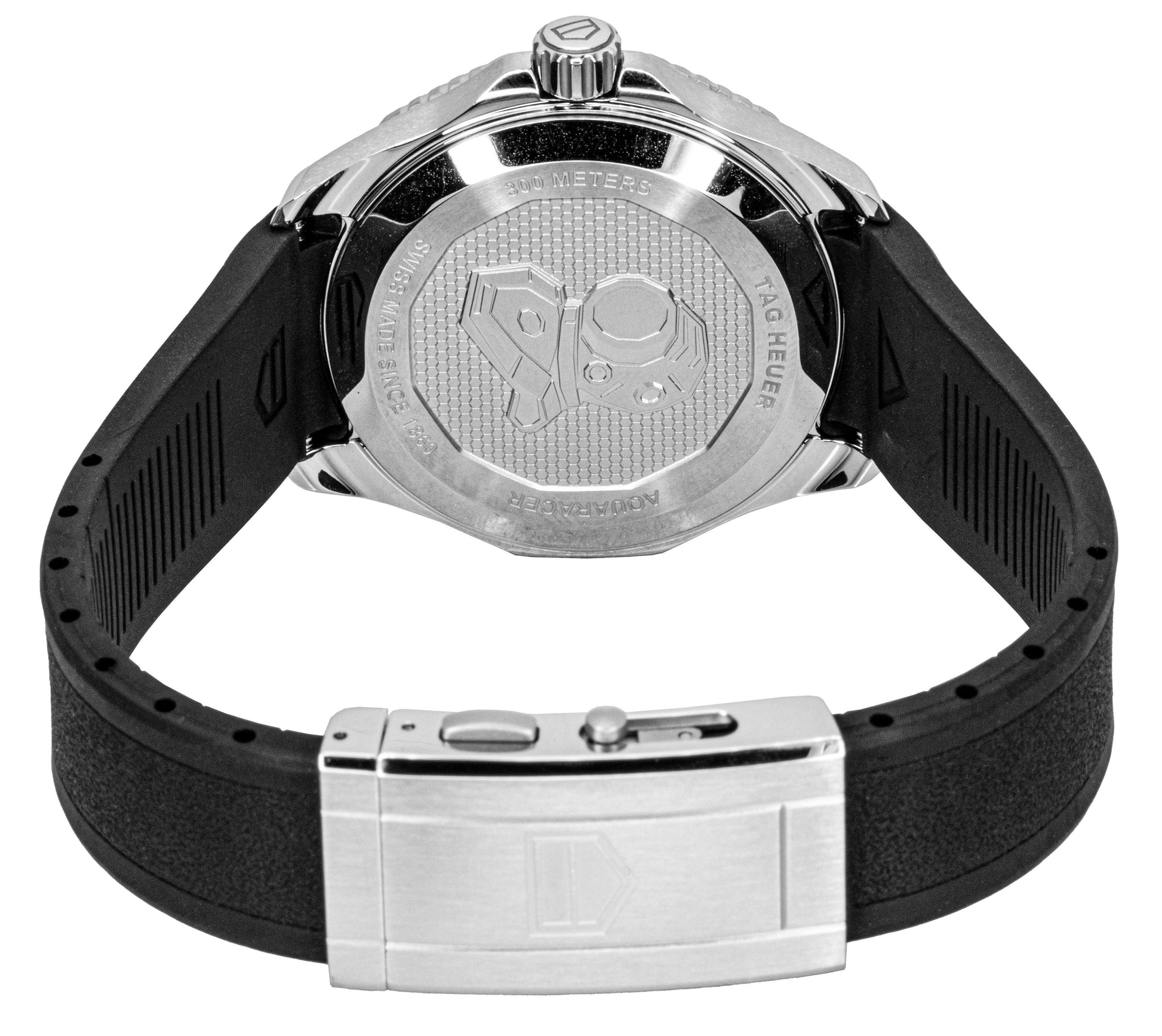 Tag Heuer Aquaracer Rubber Strap Black Dial Automatic Diver's WBP5110.FT6257 300M Men's Watch - Prestige Stones