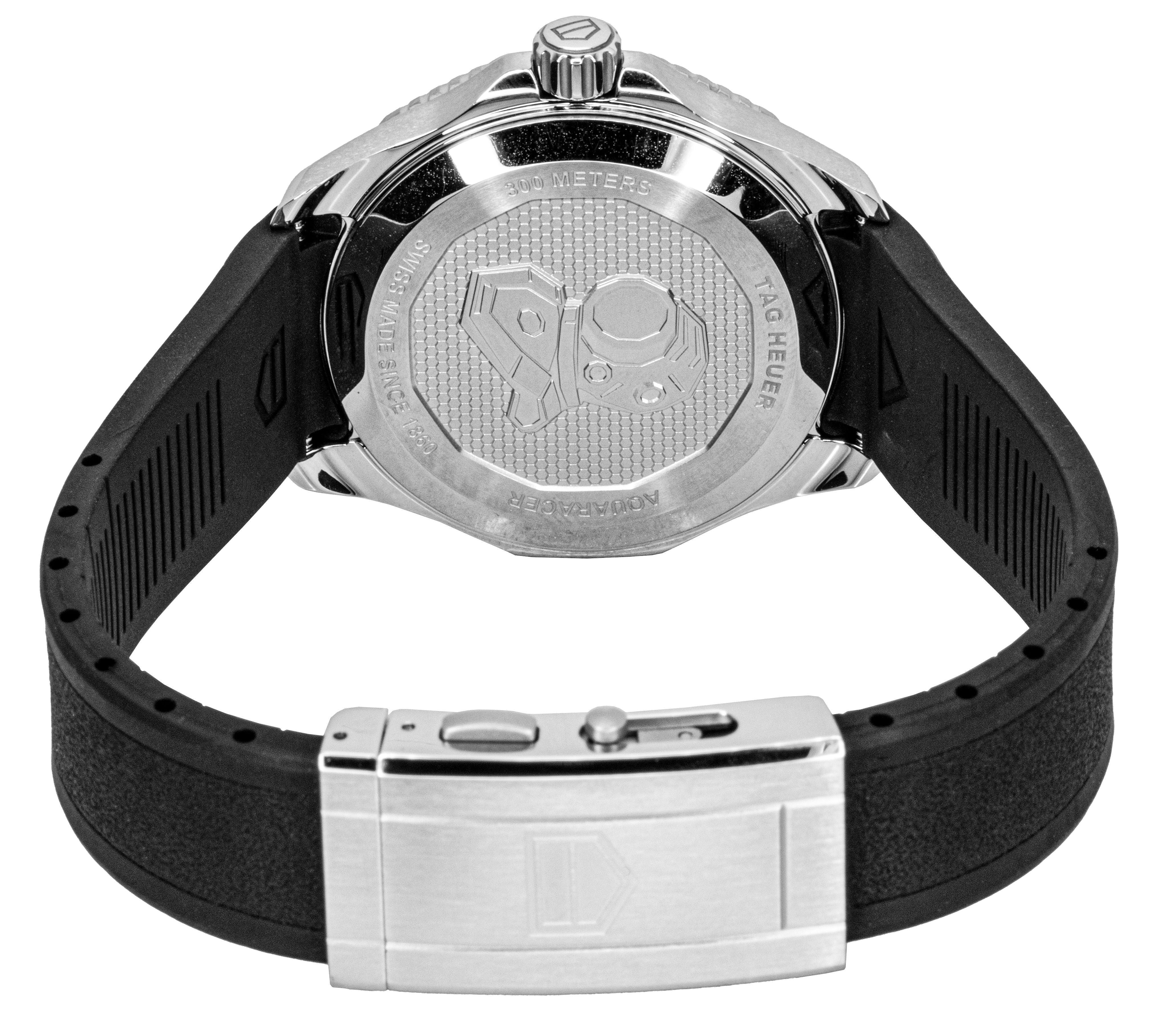 Tag Heuer Aquaracer Rubber Strap Black Dial Automatic Diver's WBP5110.FT6257 300M Men's Watch - Prestige Stones