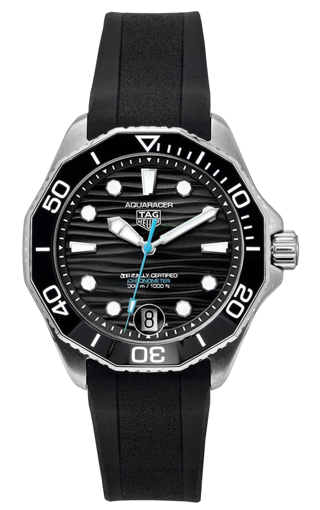Tag Heuer Aquaracer Rubber Strap Black Dial Automatic Diver's WBP5110.FT6257 300M Men's Watch - Prestige Stones