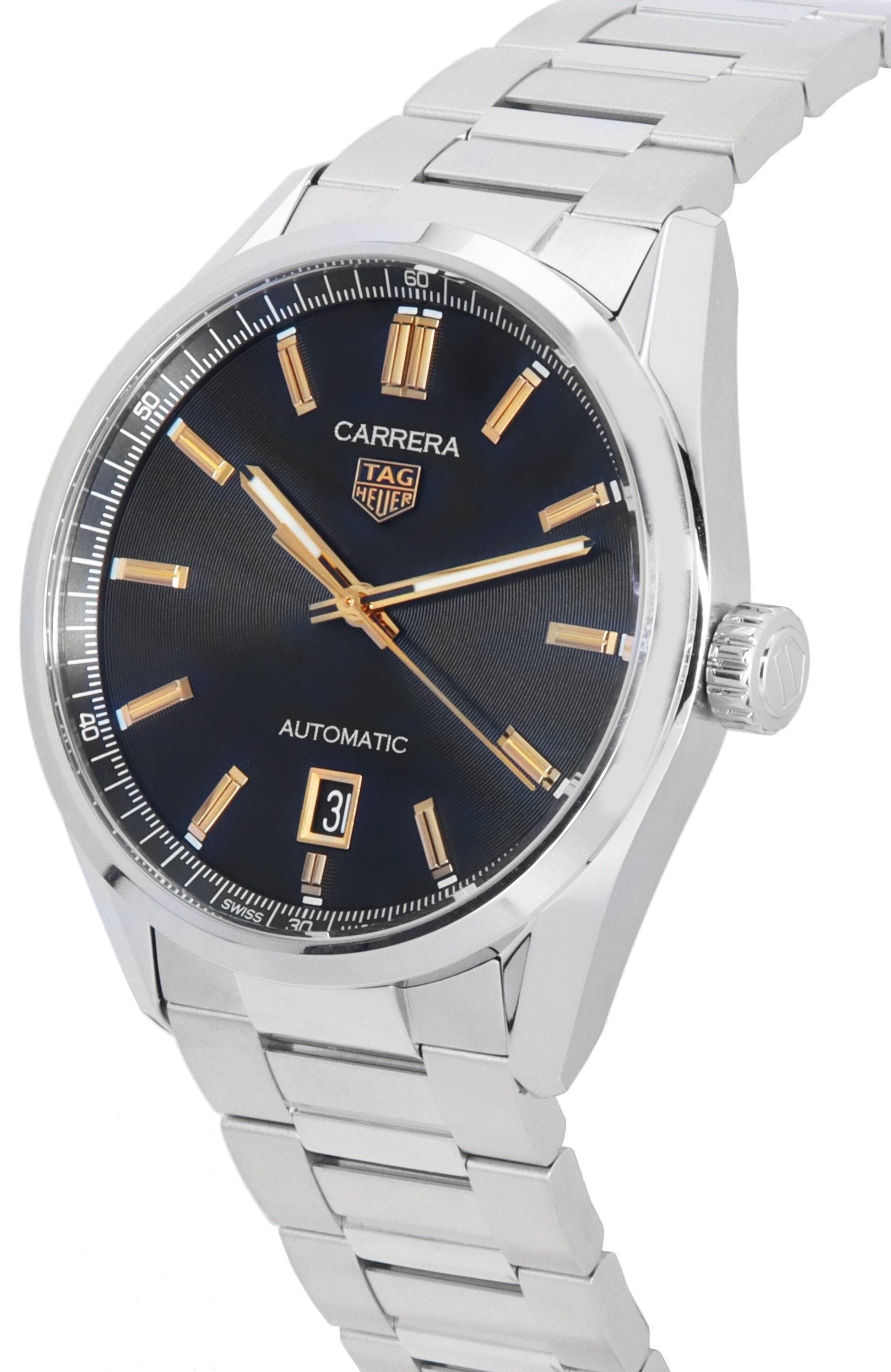 Tag Heuer Carrera Stainless Steel Black Dial Automatic WBN2113.BA0639 100M Men's Watch - Prestige Stones