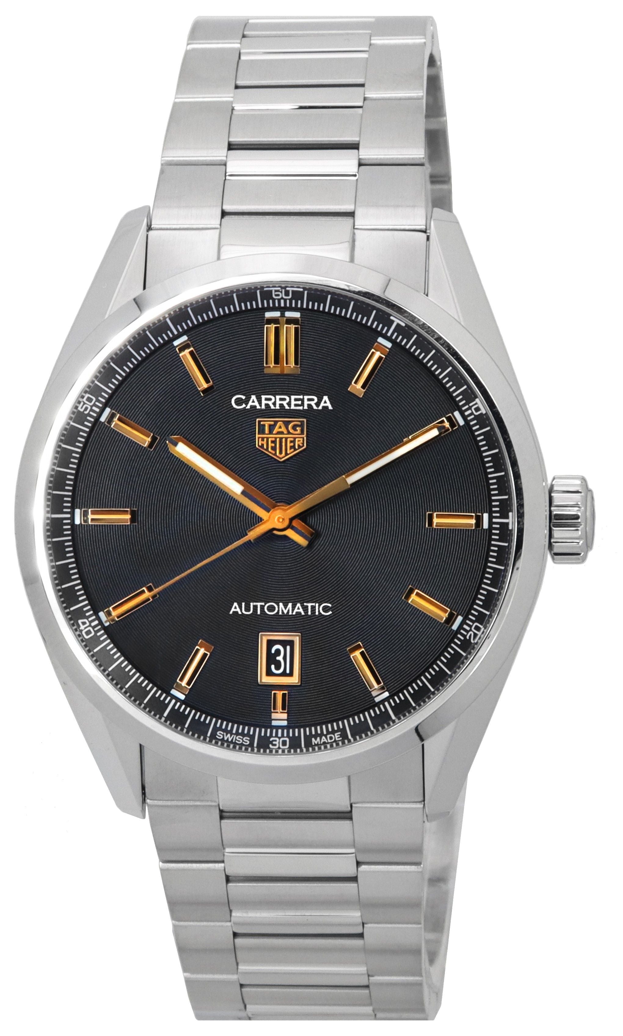 Tag Heuer Carrera Stainless Steel Black Dial Automatic WBN2113.BA0639 100M Men's Watch - Prestige Stones