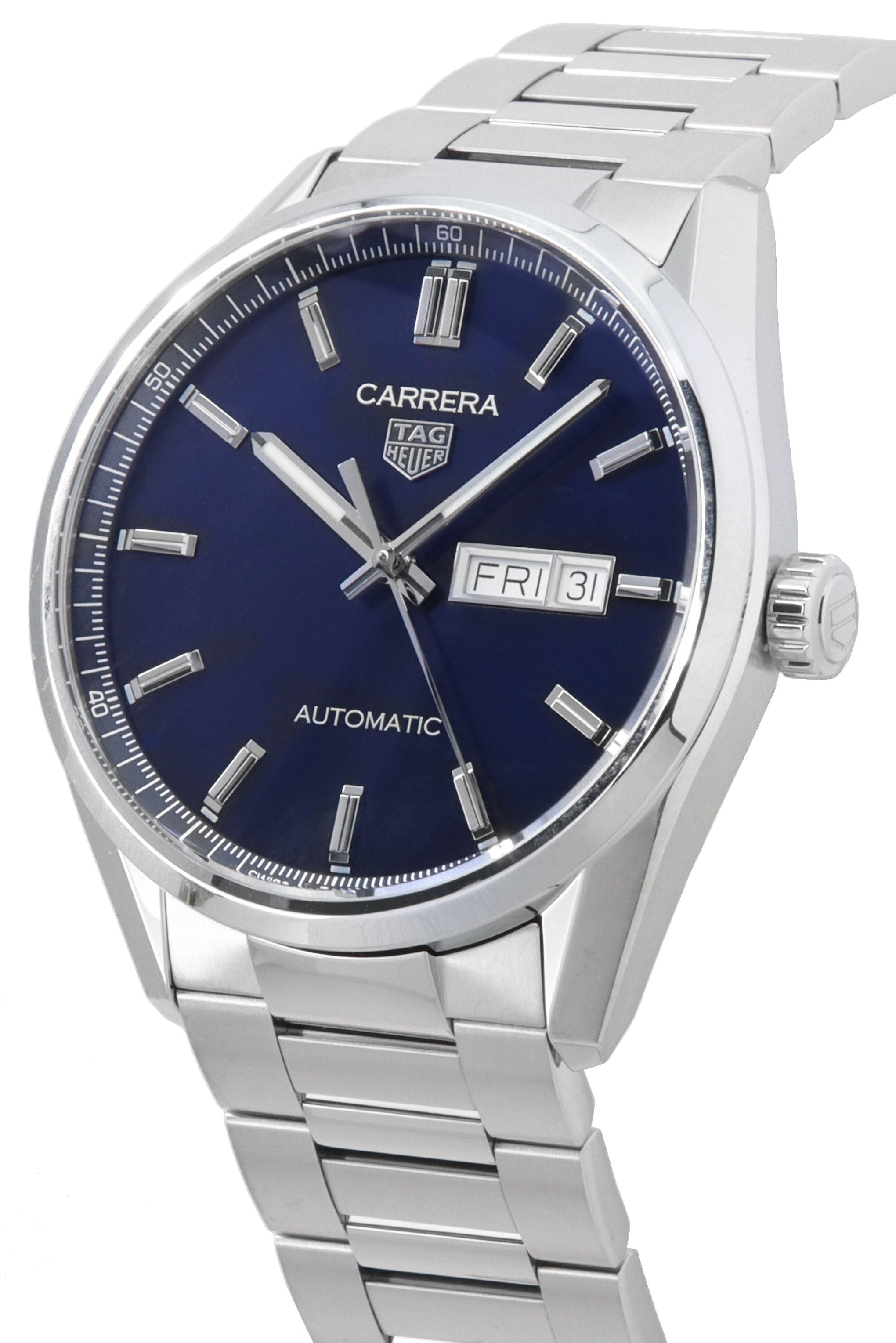 Tag Heuer Carrera Stainless Steel Blue Dial Automatic WBN2012.BA0640 100M Men's Watch - Prestige Stones