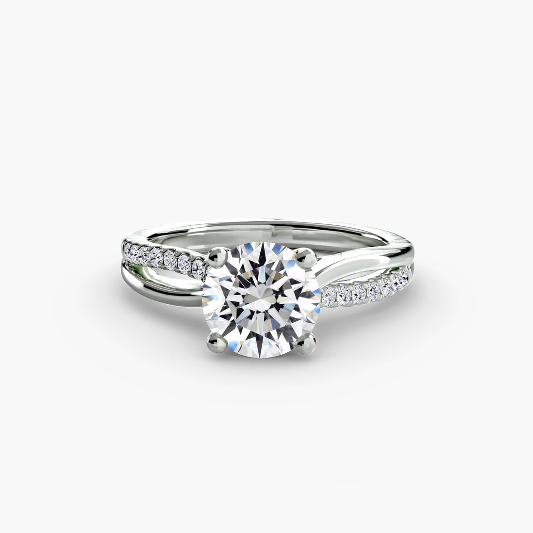 The Split Shank Pavé Solitaire - Prestige Stones