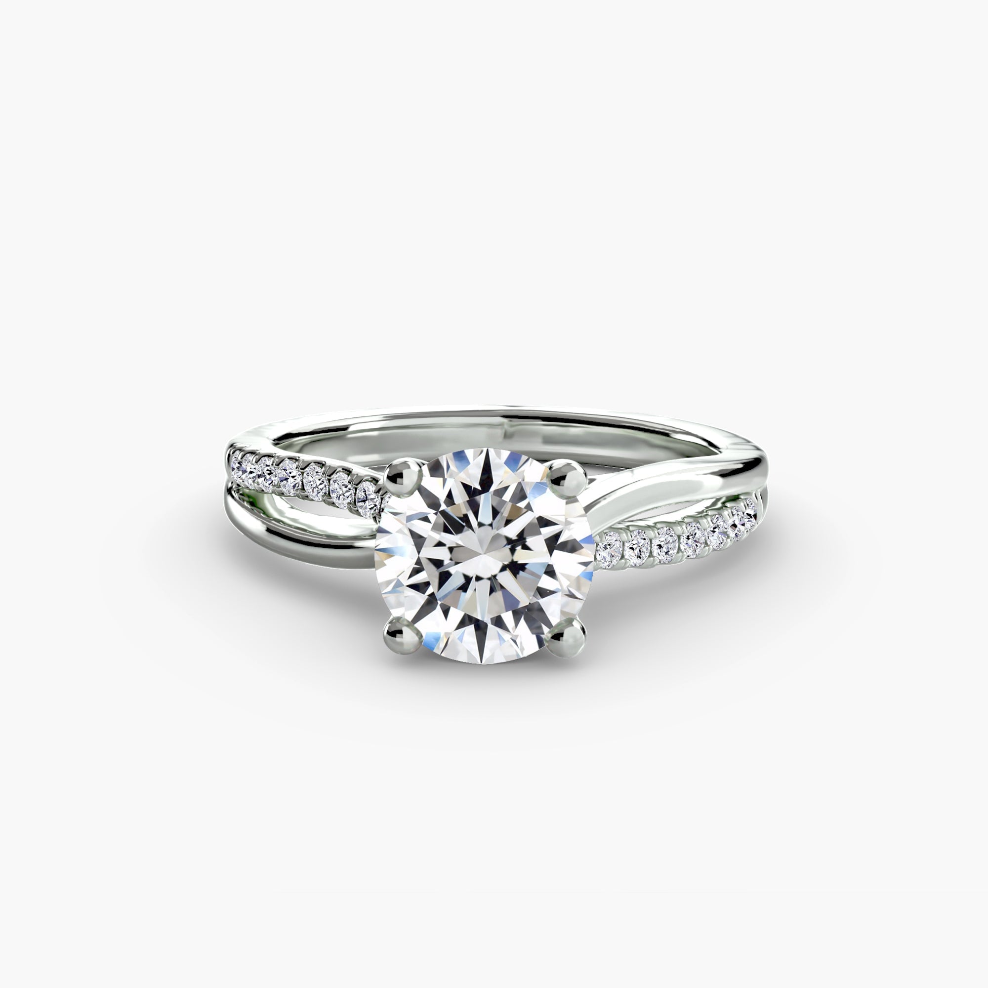 The Split Shank Pavé Solitaire - Prestige Stones