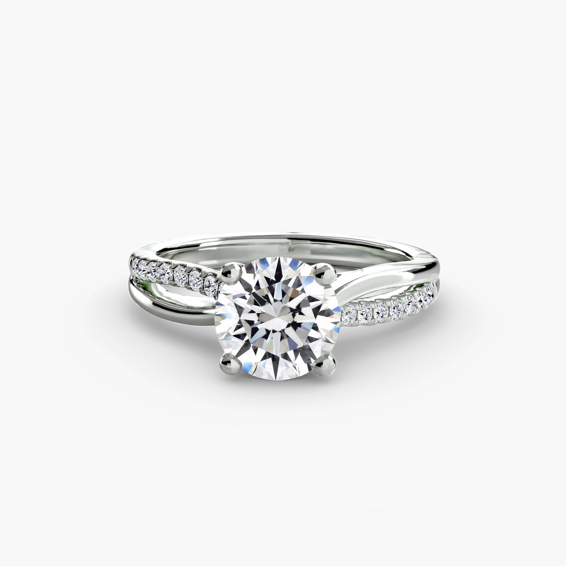 The Split Shank Pavé Solitaire - Prestige Stones