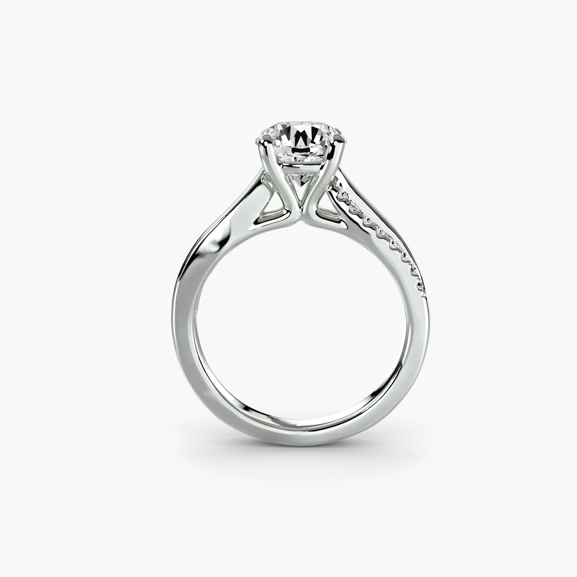 The Split Shank Pavé Solitaire - Prestige Stones