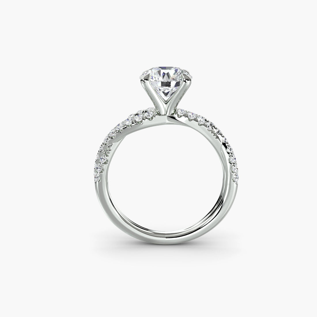 The Twisted Pavé Solitaire - Prestige Stones