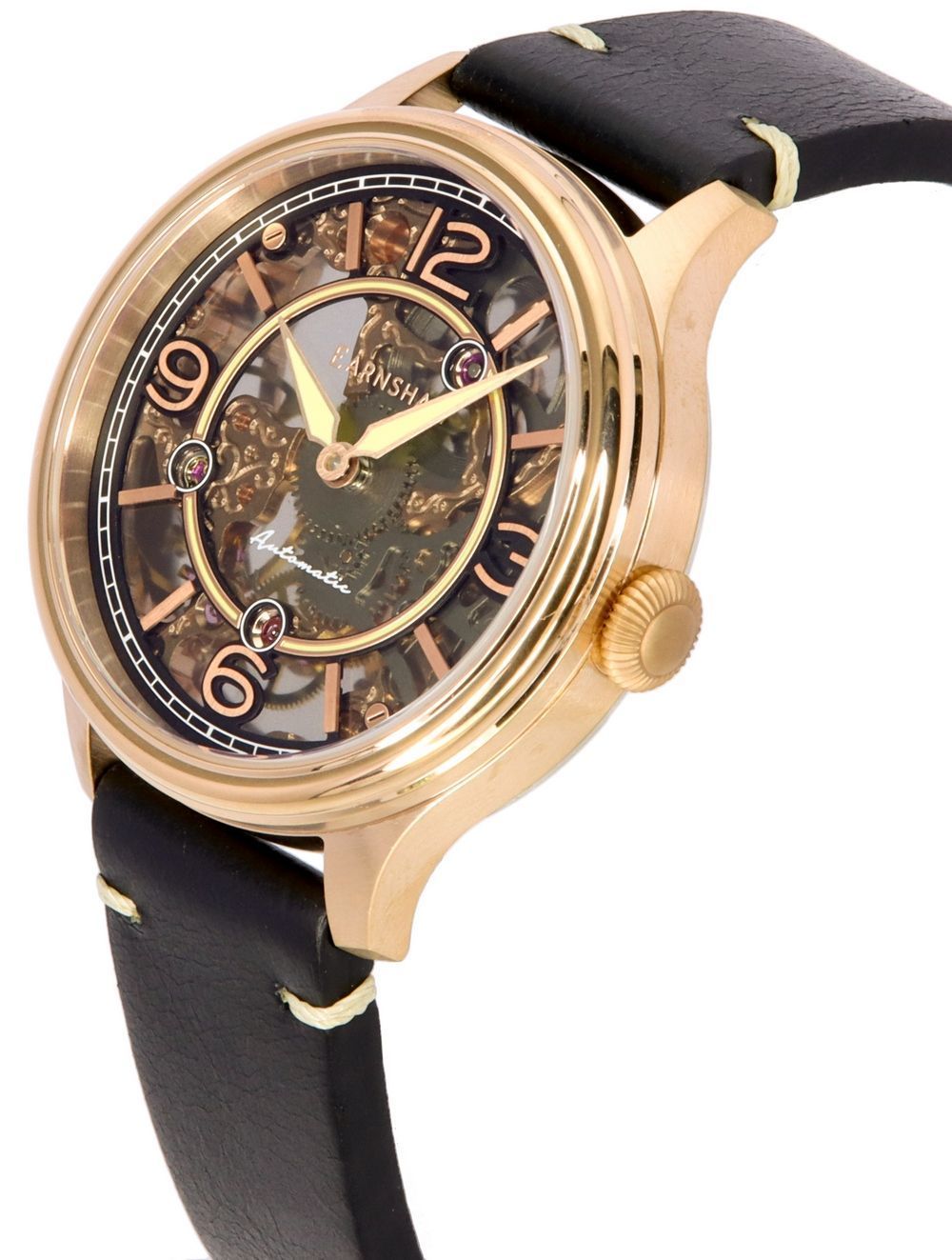 Thomas Earnshaw Baron Genuine Leather Skeleton Dial Automatic ES - 8231 - 03 Men's Watch - Prestige Stones