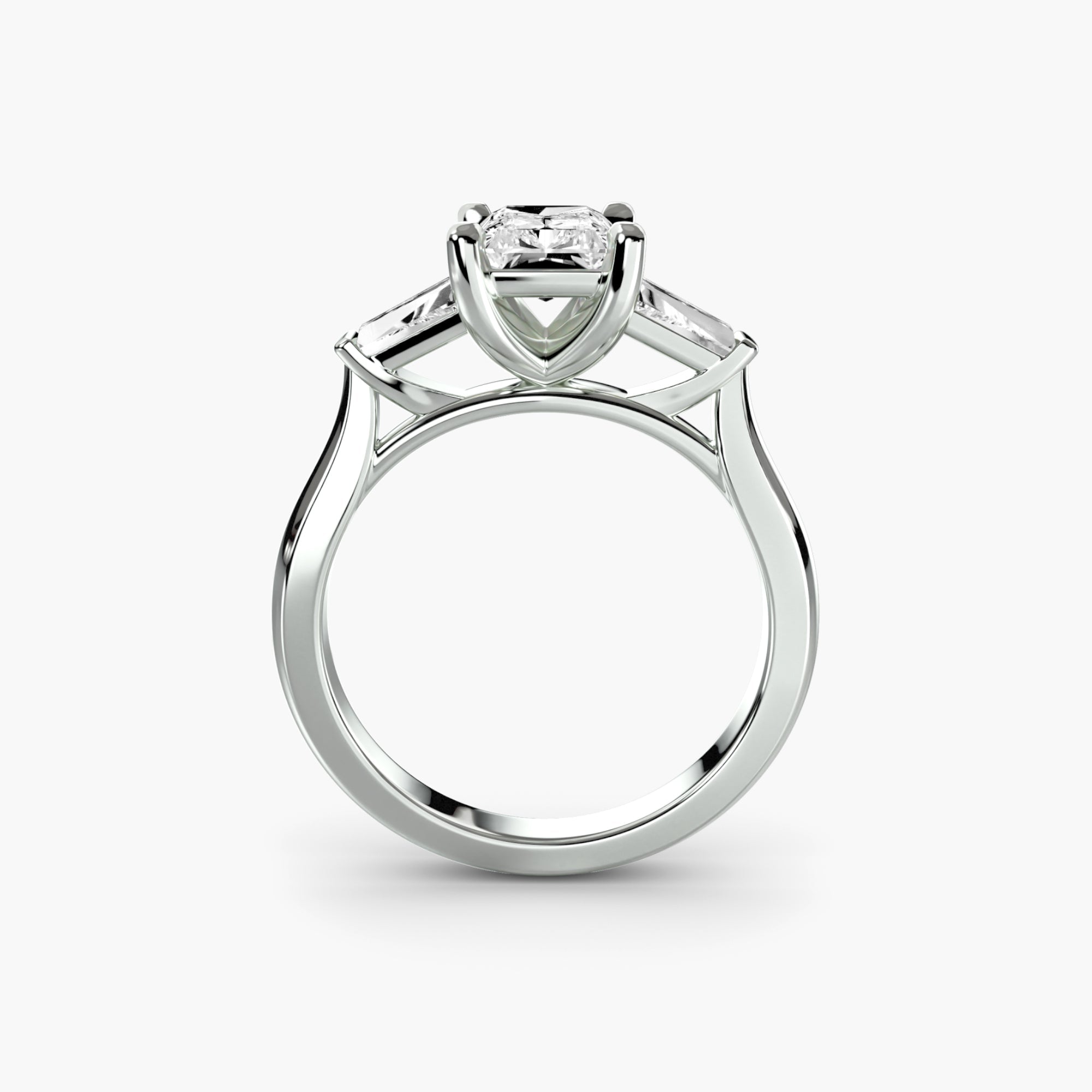 Three - Stone Ring (Baguette Side Stones) 2 - Prestige Stones