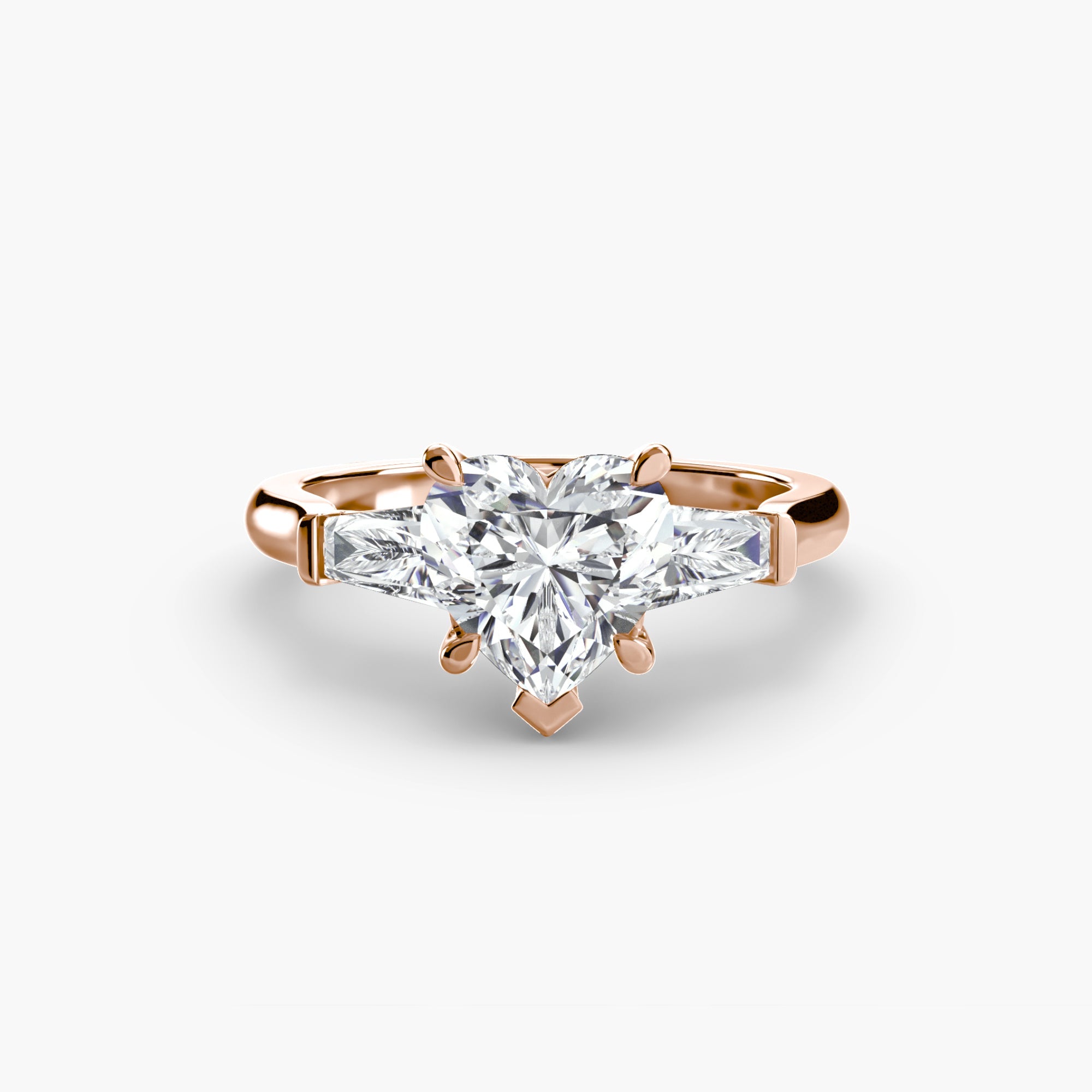 Three - Stone Ring (Baguette Side Stones) - Prestige Stones