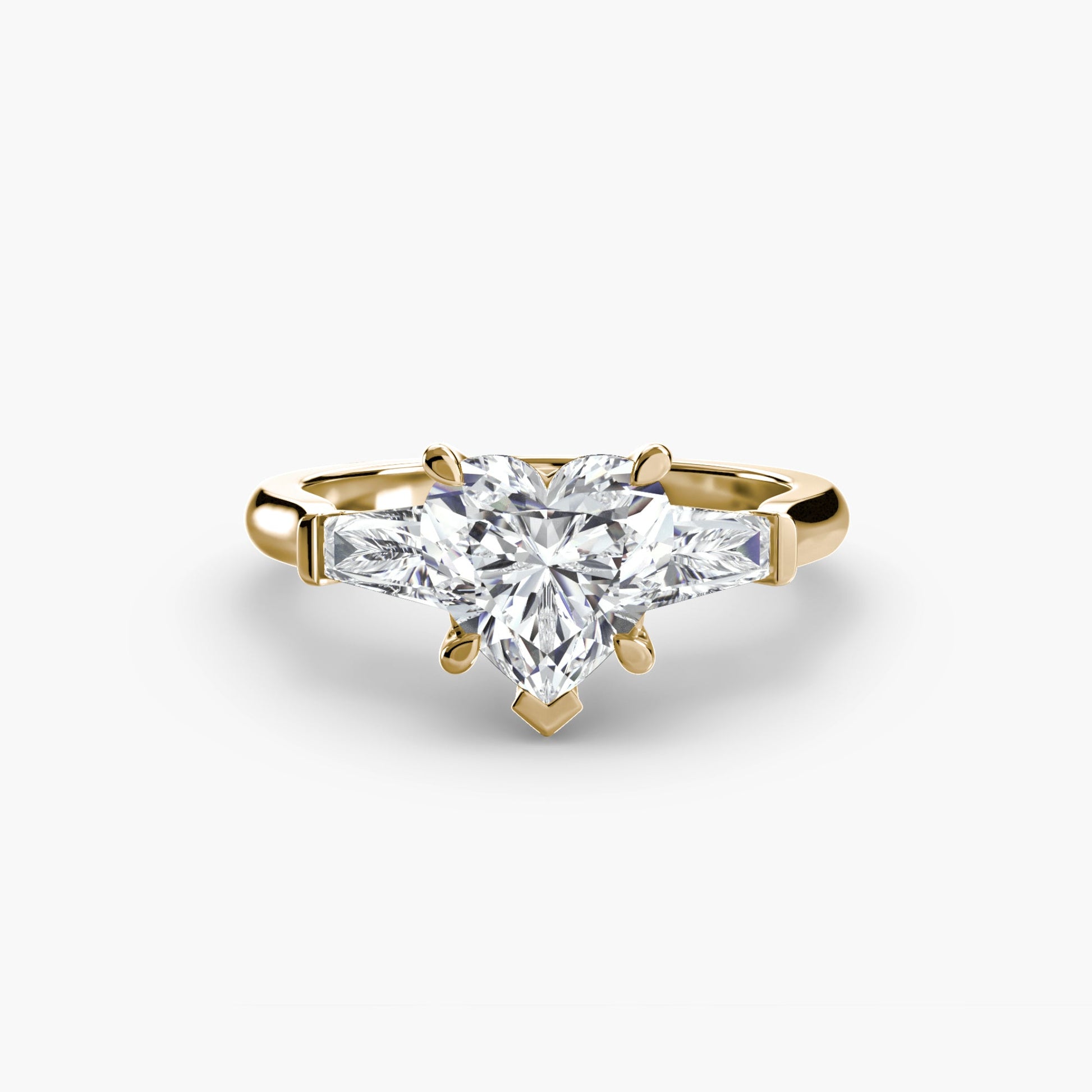 Three - Stone Ring (Baguette Side Stones) - Prestige Stones