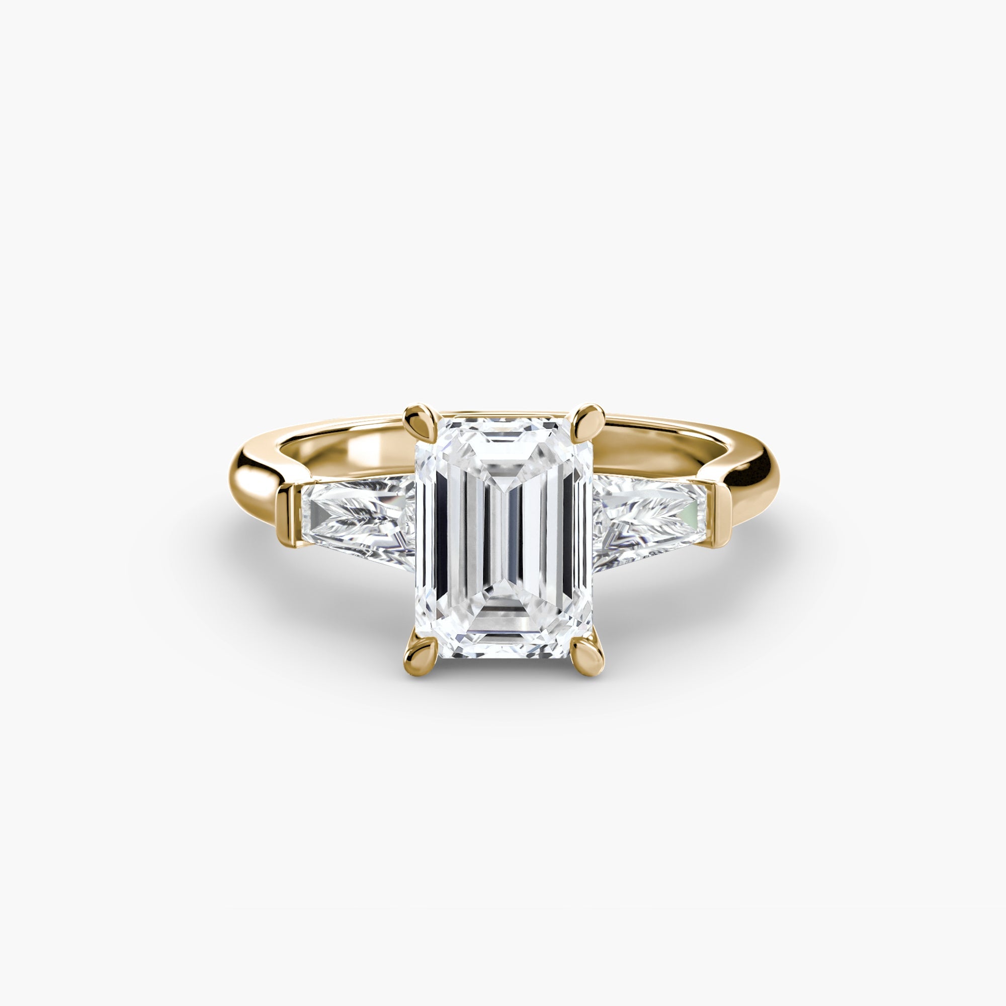 Three - Stone Ring (Baguette Side Stones) - Prestige Stones