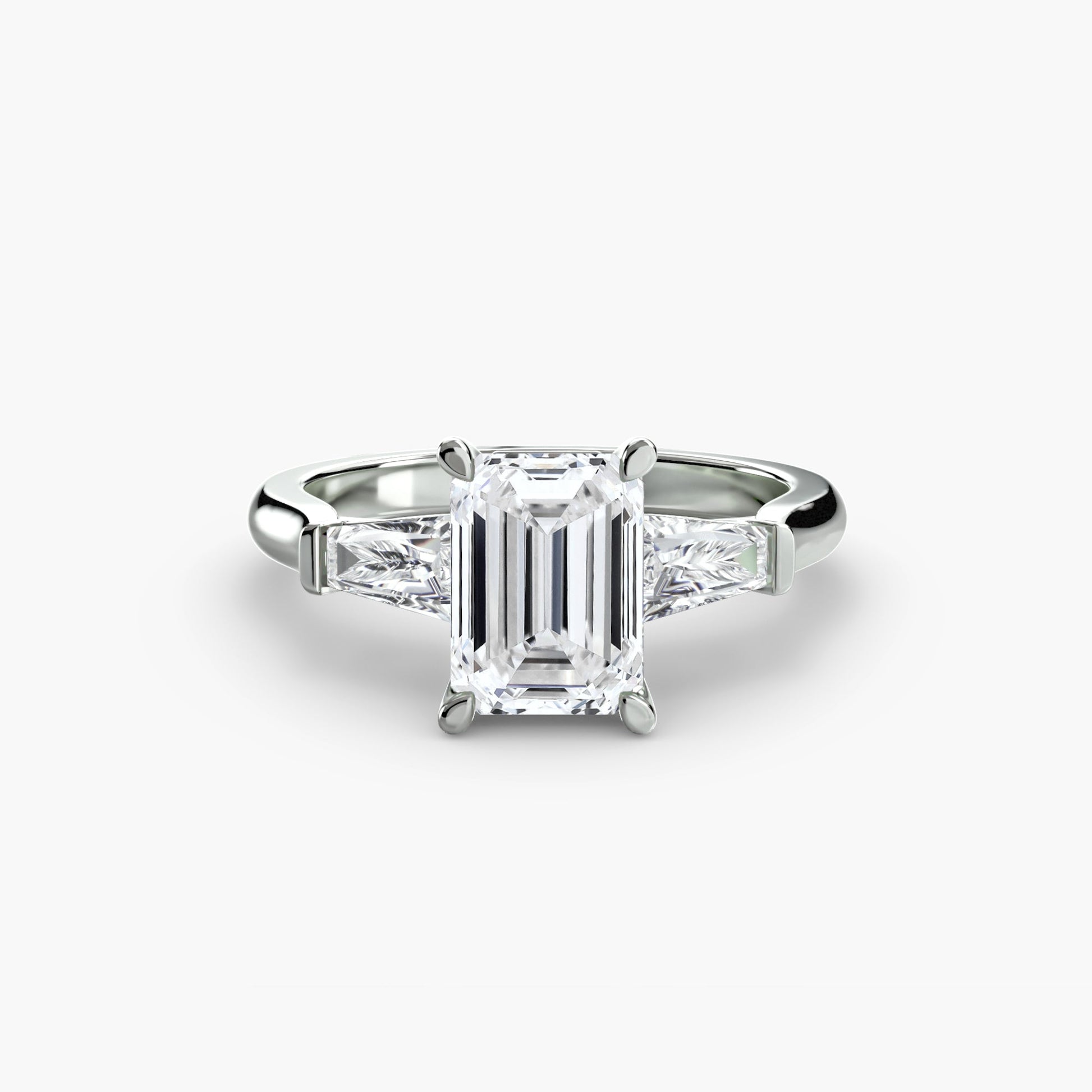 Three - Stone Ring (Baguette Side Stones) - Prestige Stones