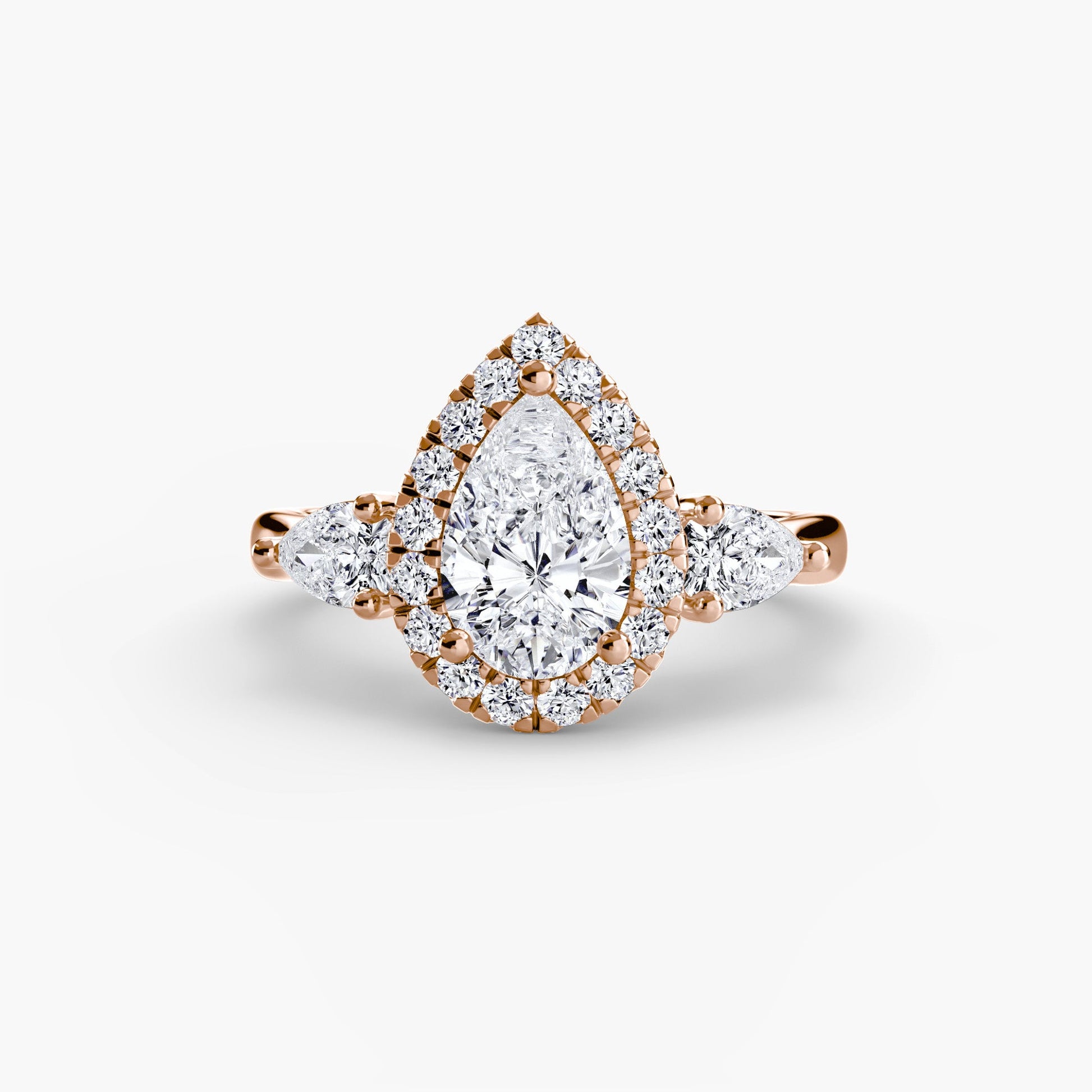 Three - Stone Ring with Halo - Prestige Stones