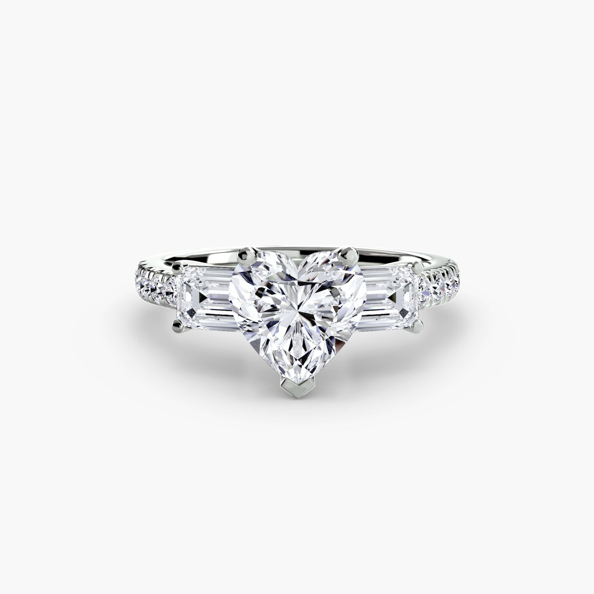 Three - Stone Ring with Pavé Band 4 - Prestige Stones
