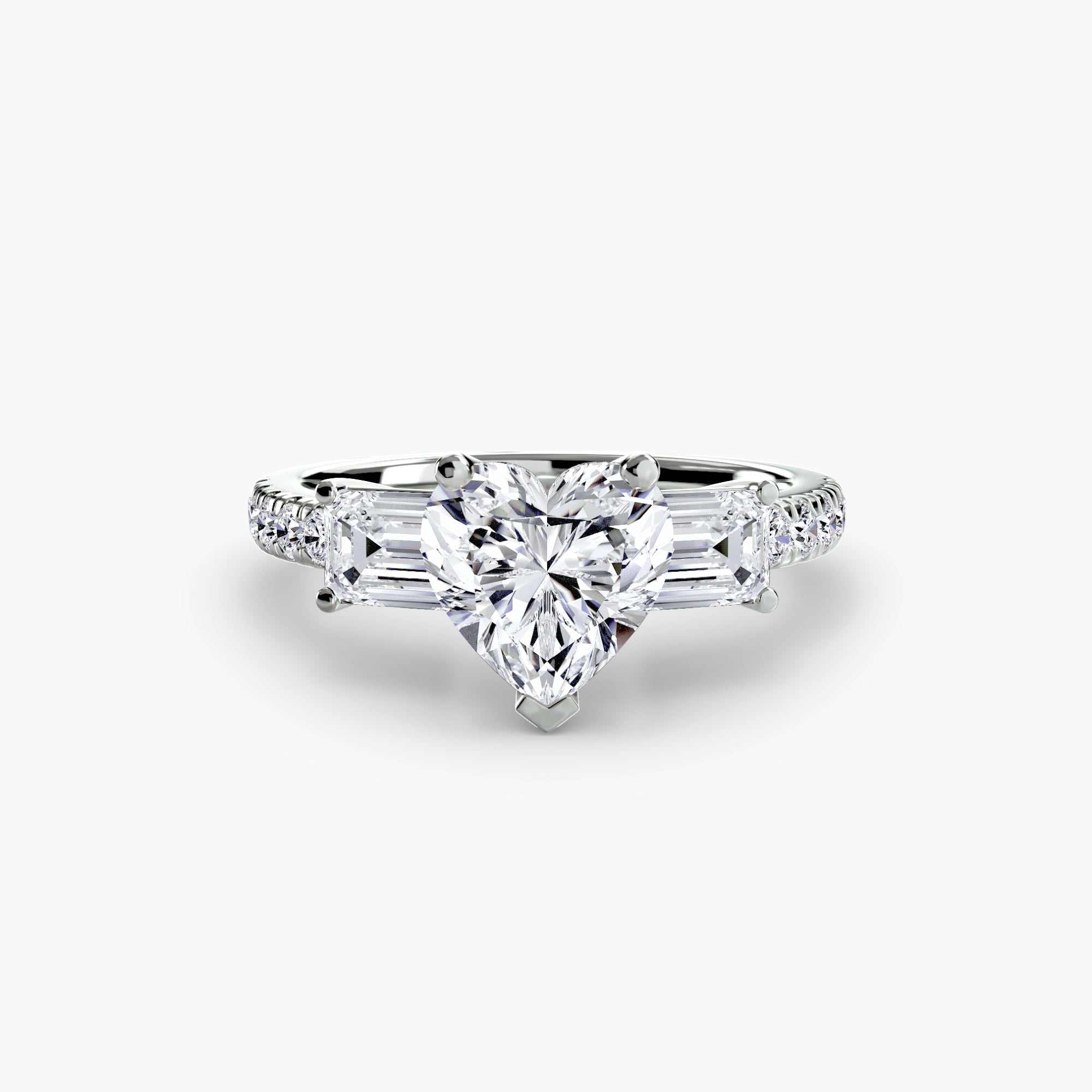 Three - Stone Ring with Pavé Band 4 - Prestige Stones