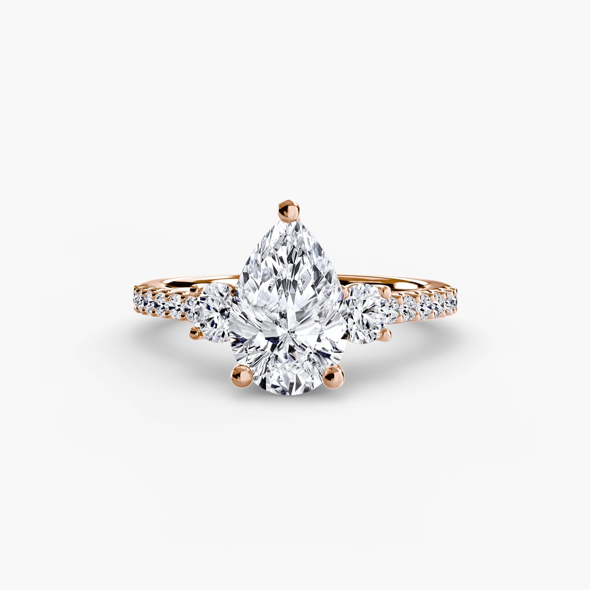 Three - Stone Ring with Pavé Band 5 - Prestige Stones