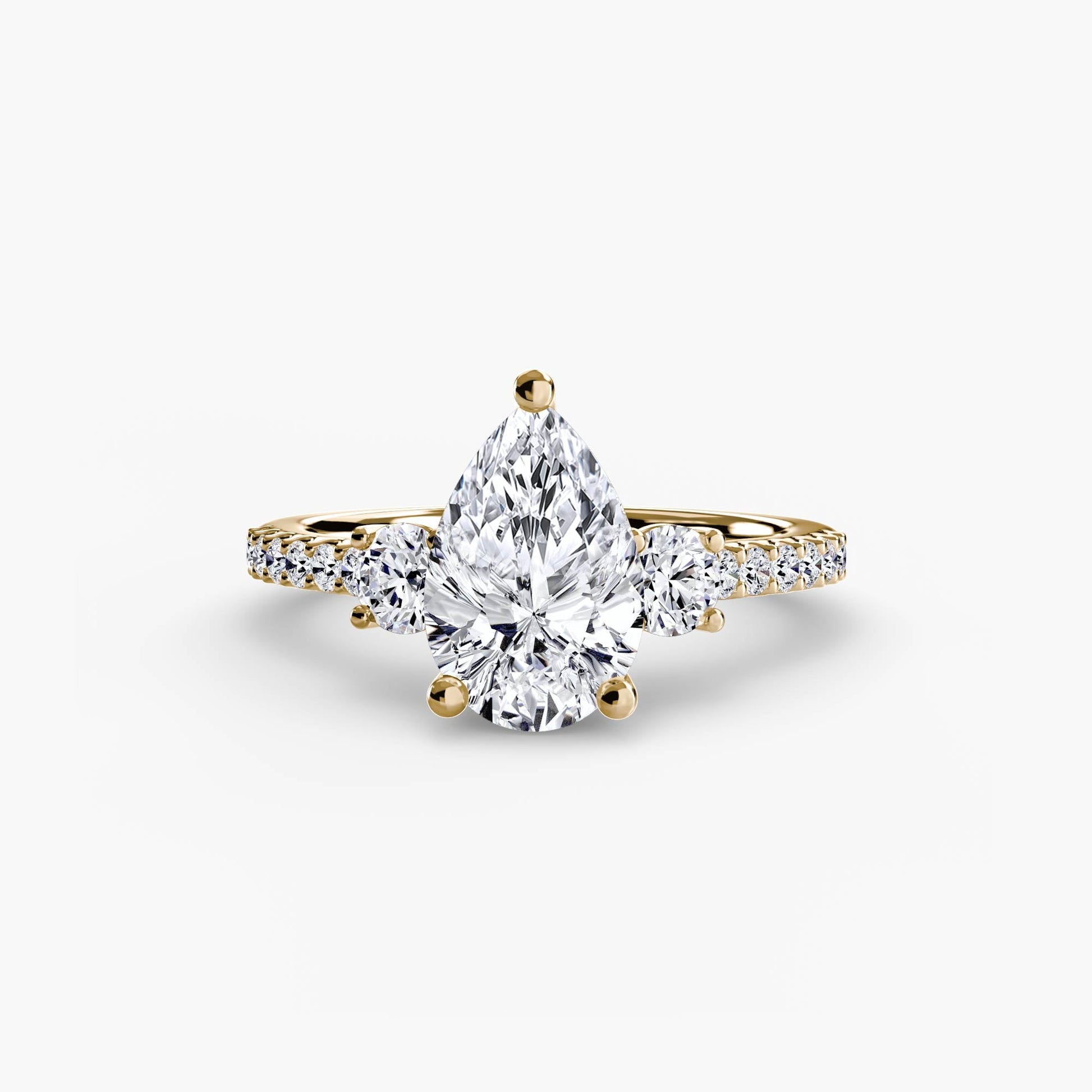 Three - Stone Ring with Pavé Band 5 - Prestige Stones