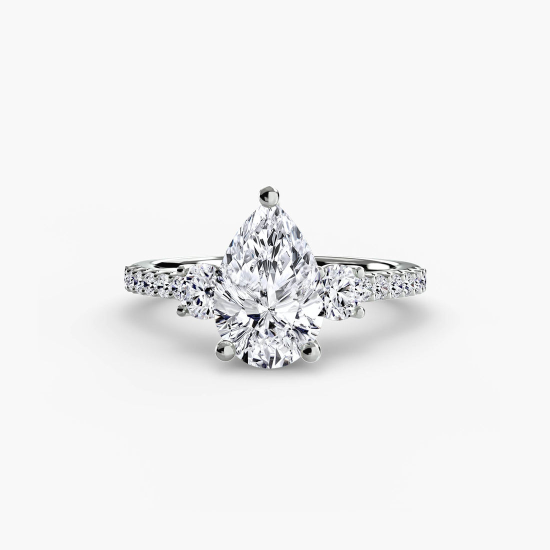 Three - Stone Ring with Pavé Band 5 - Prestige Stones