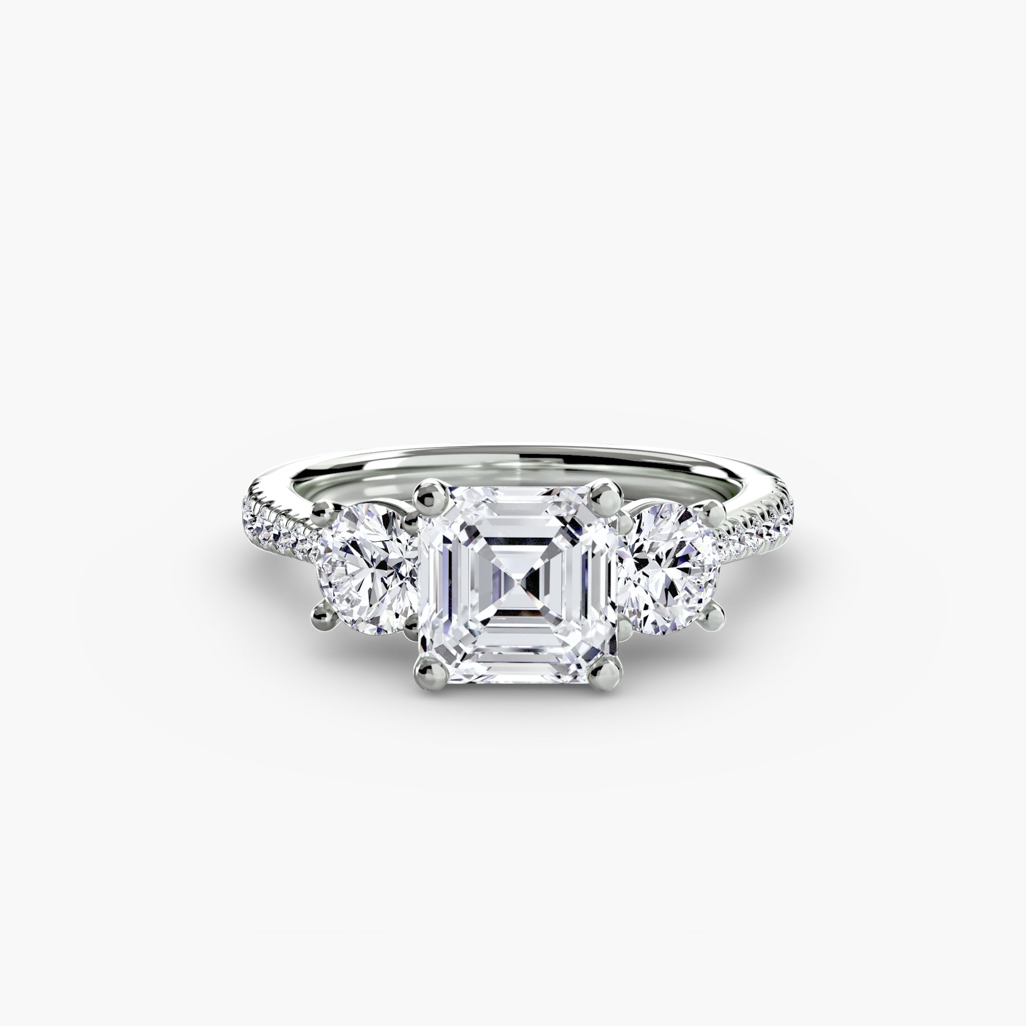 Three - Stone with Pavé Band - Prestige Stones